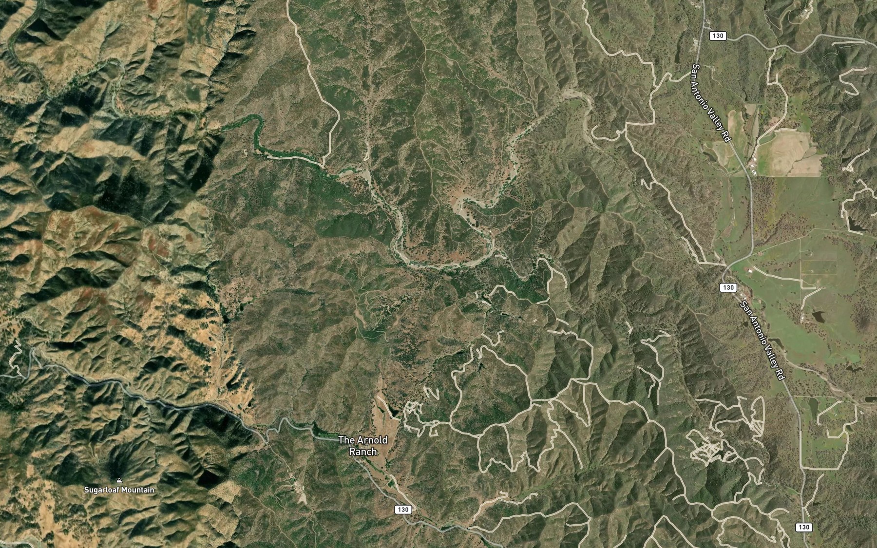 Satellite map of the Jumpoff Creek