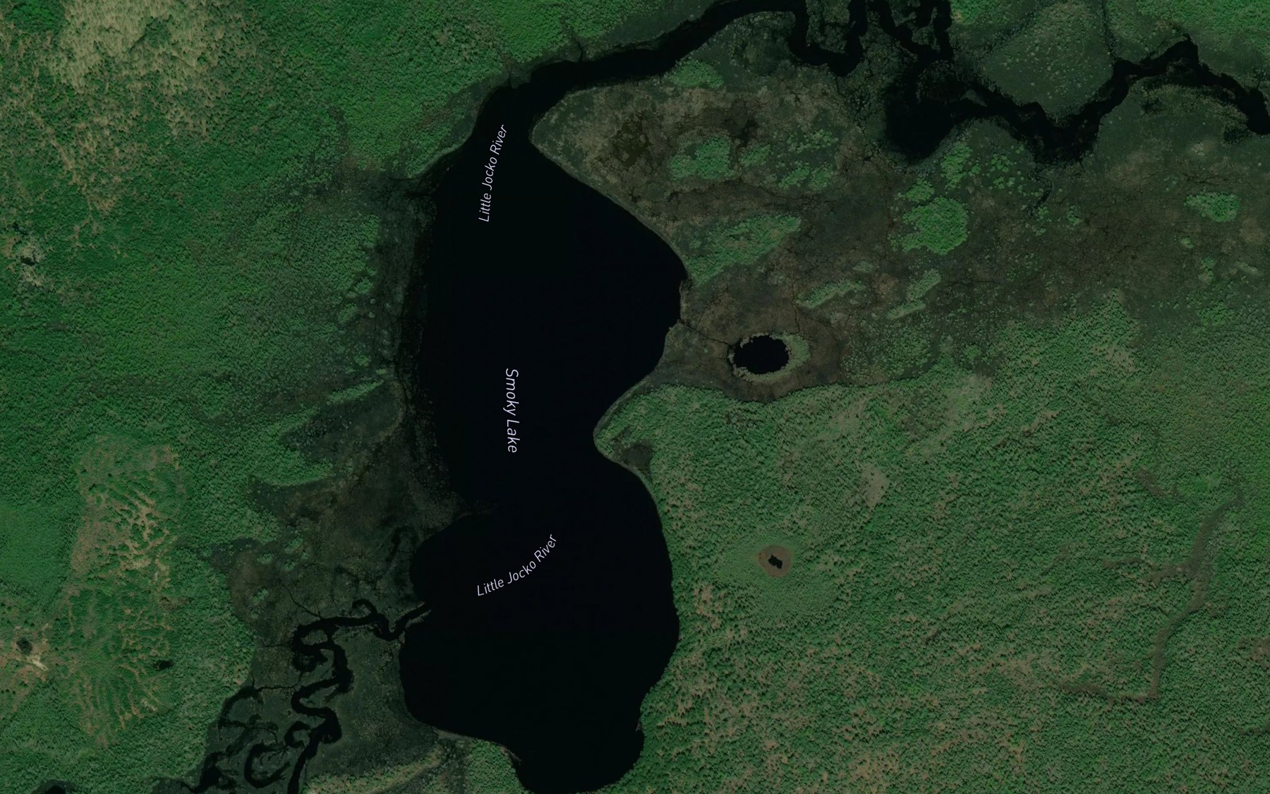 Satellite map of the Smoky Lake