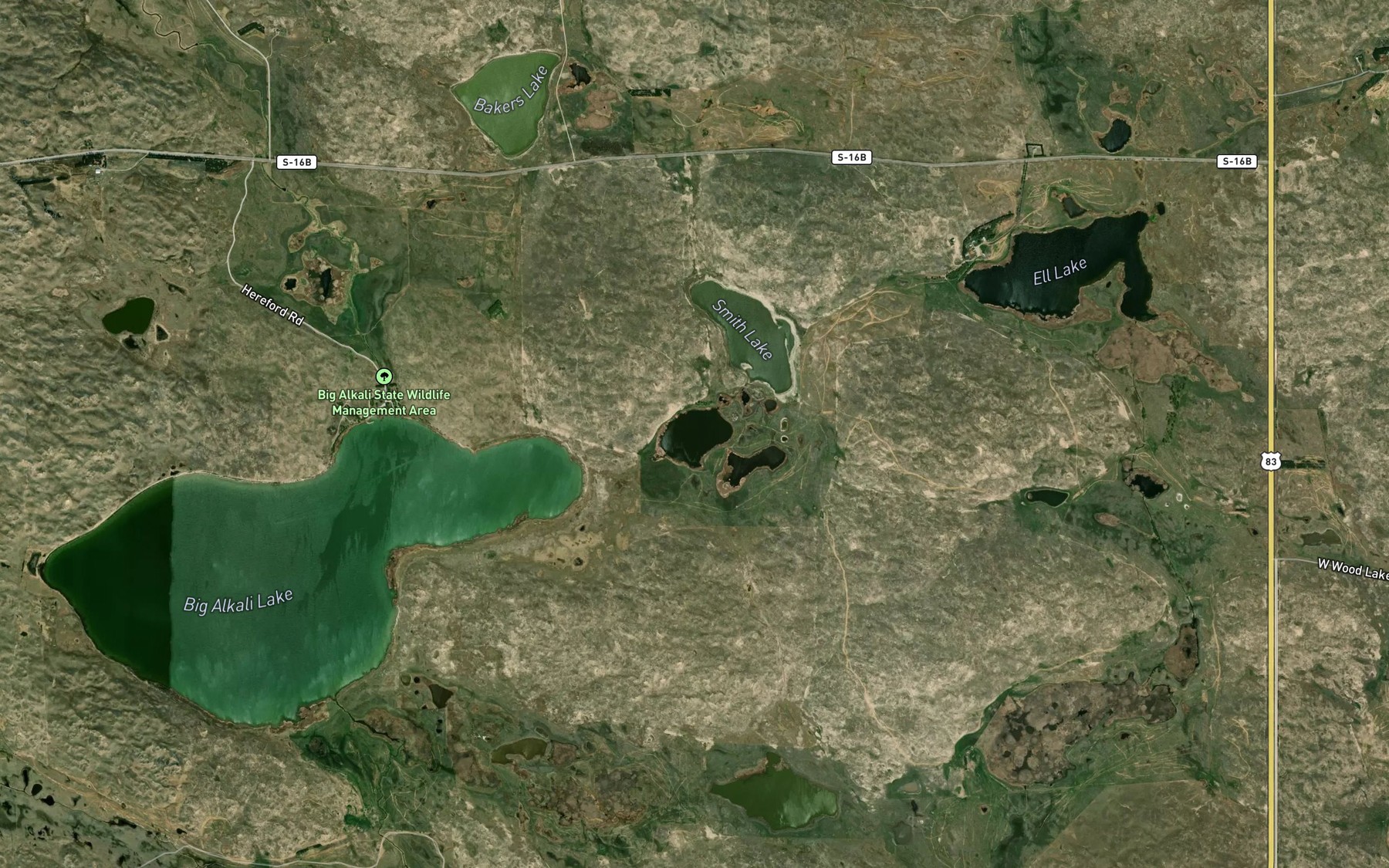 Satellite map of the Rogers Lake