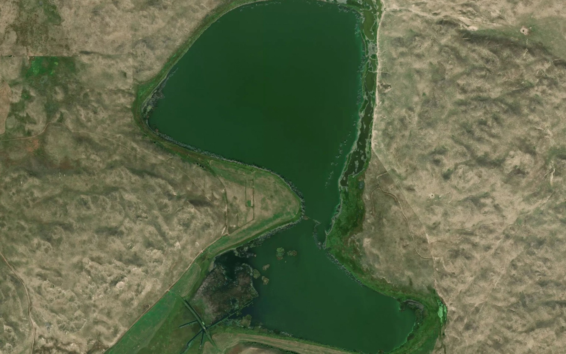 Satellite map of the Piester Lake
