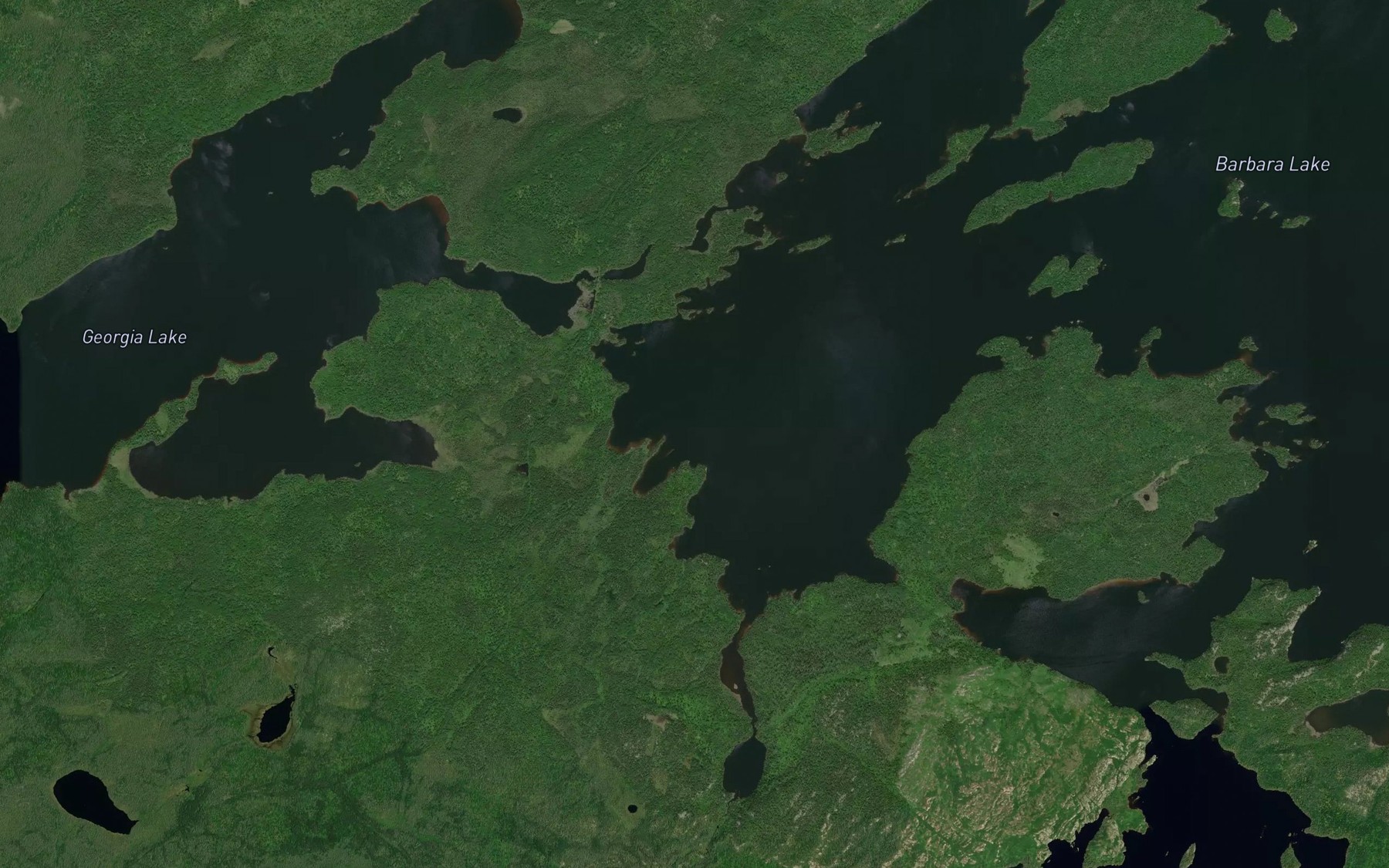 Satellite map of the Esker Bay