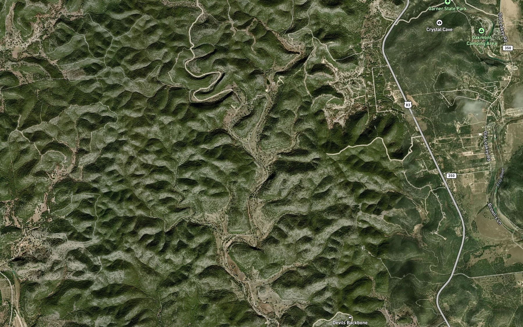 Satellite map of the West Prong Flush Creek