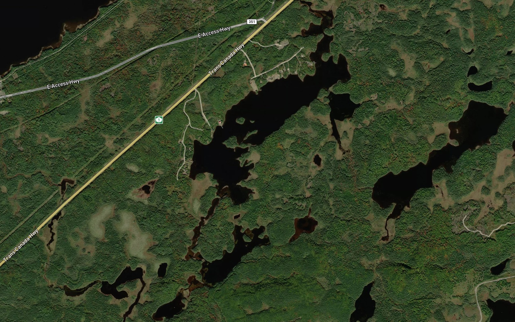 Satellite map of the Big Eel Lake