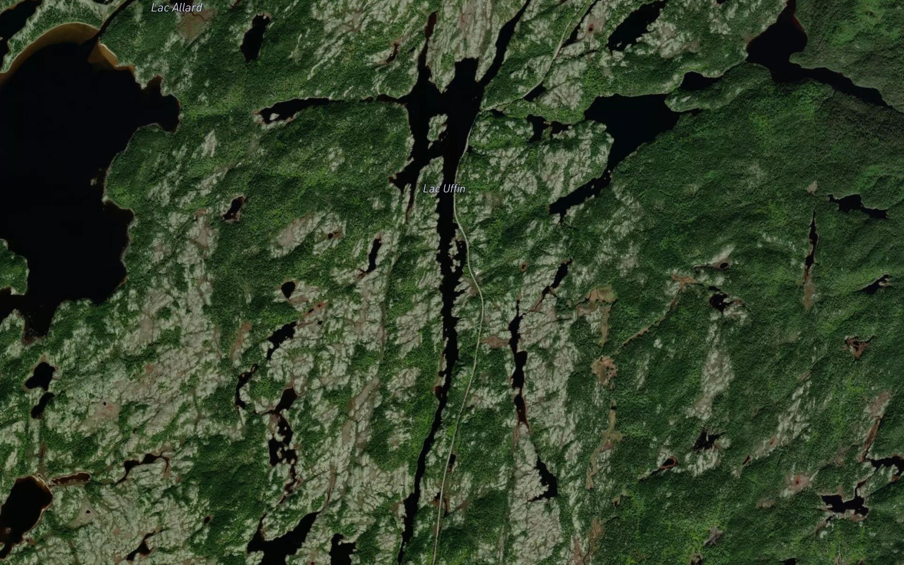 Satellite map of the Lac Uffin
