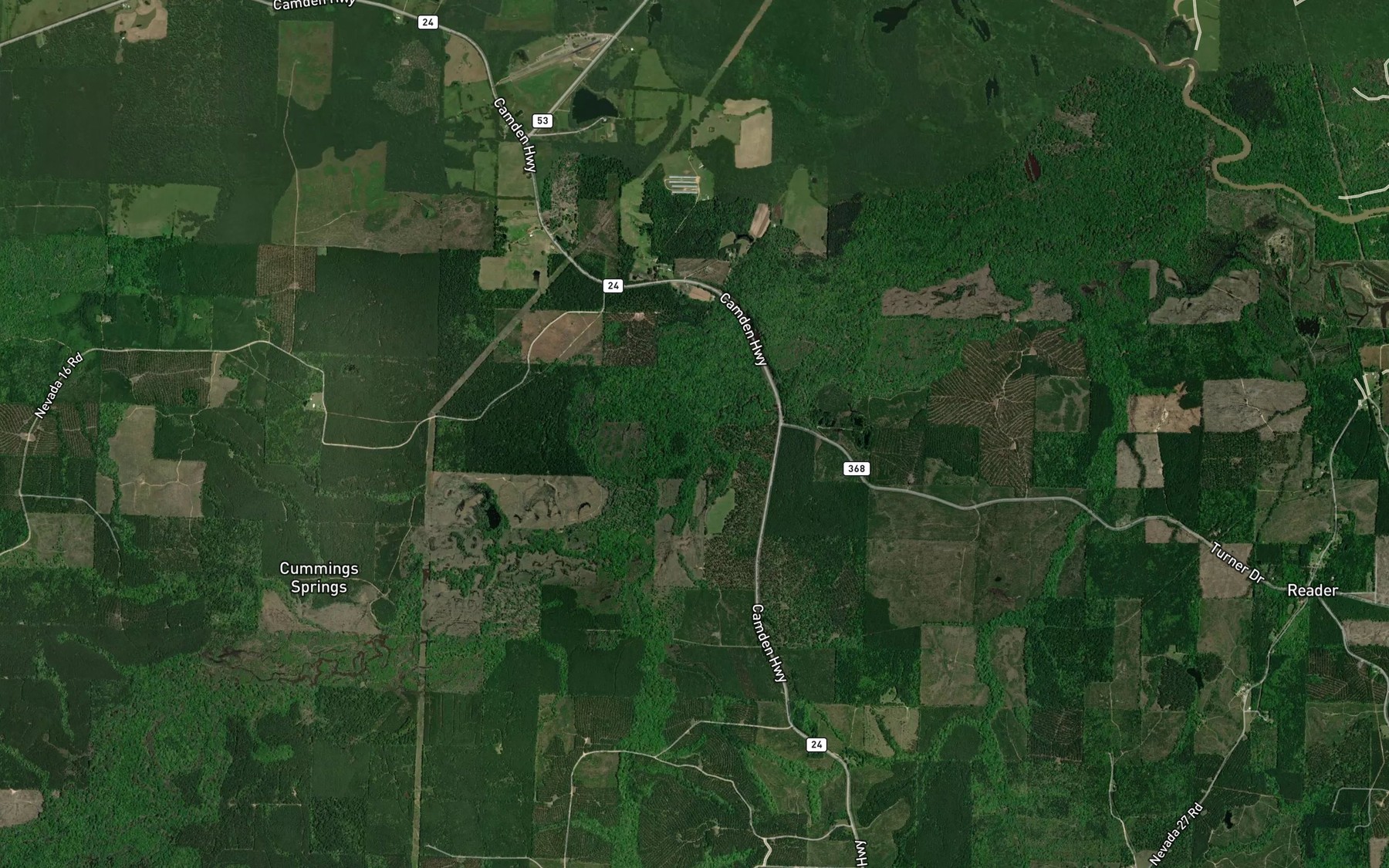 Satellite map of the Meadows Branch