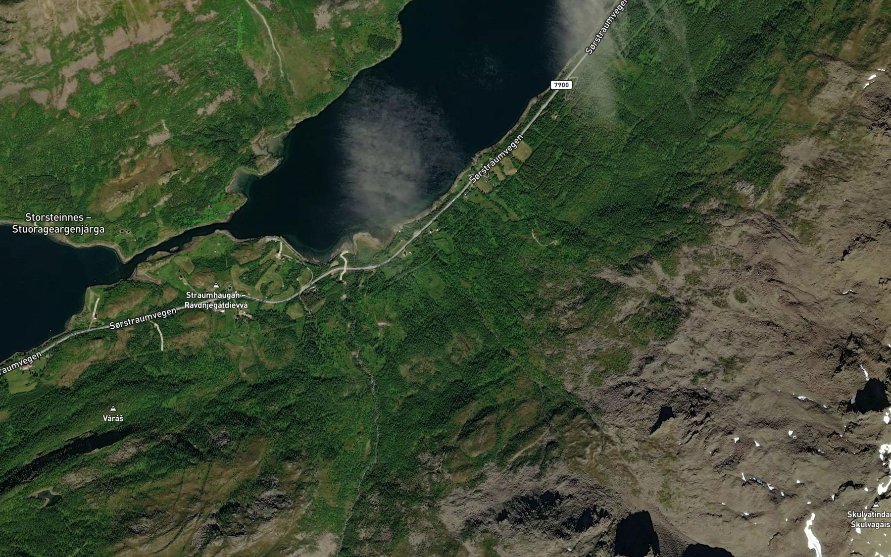 Satellite map of the Sandbakkelva