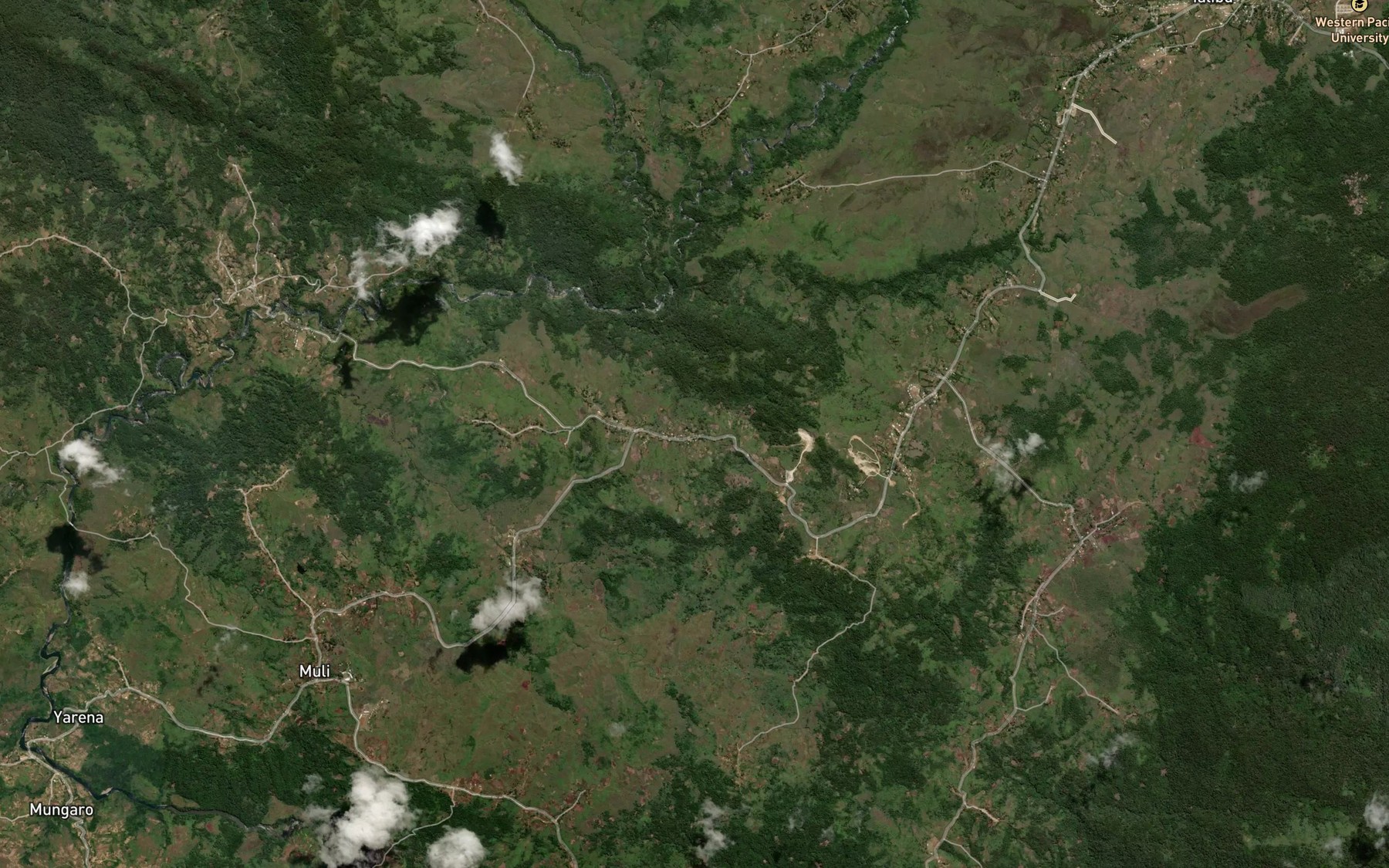 Satellite map of the Lyingenge River