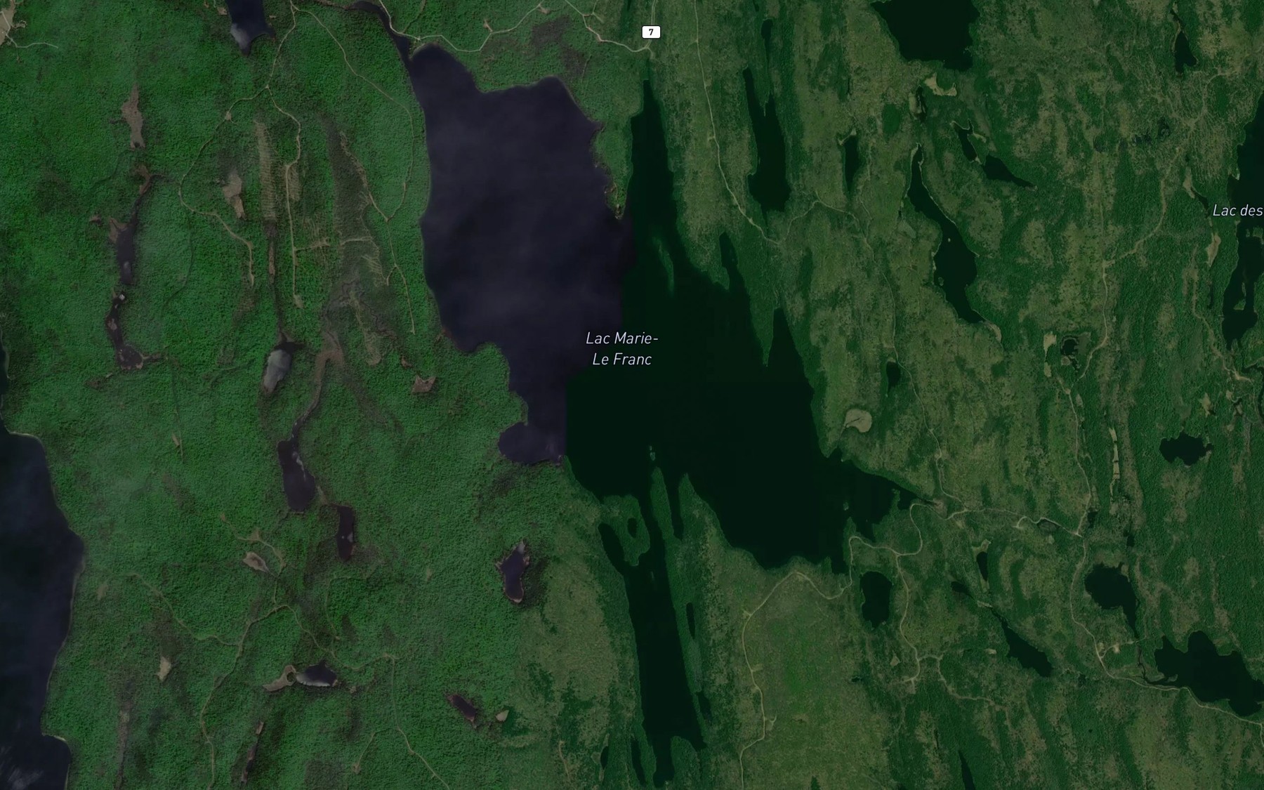 Satellite map of the Lac Marie-Le Franc