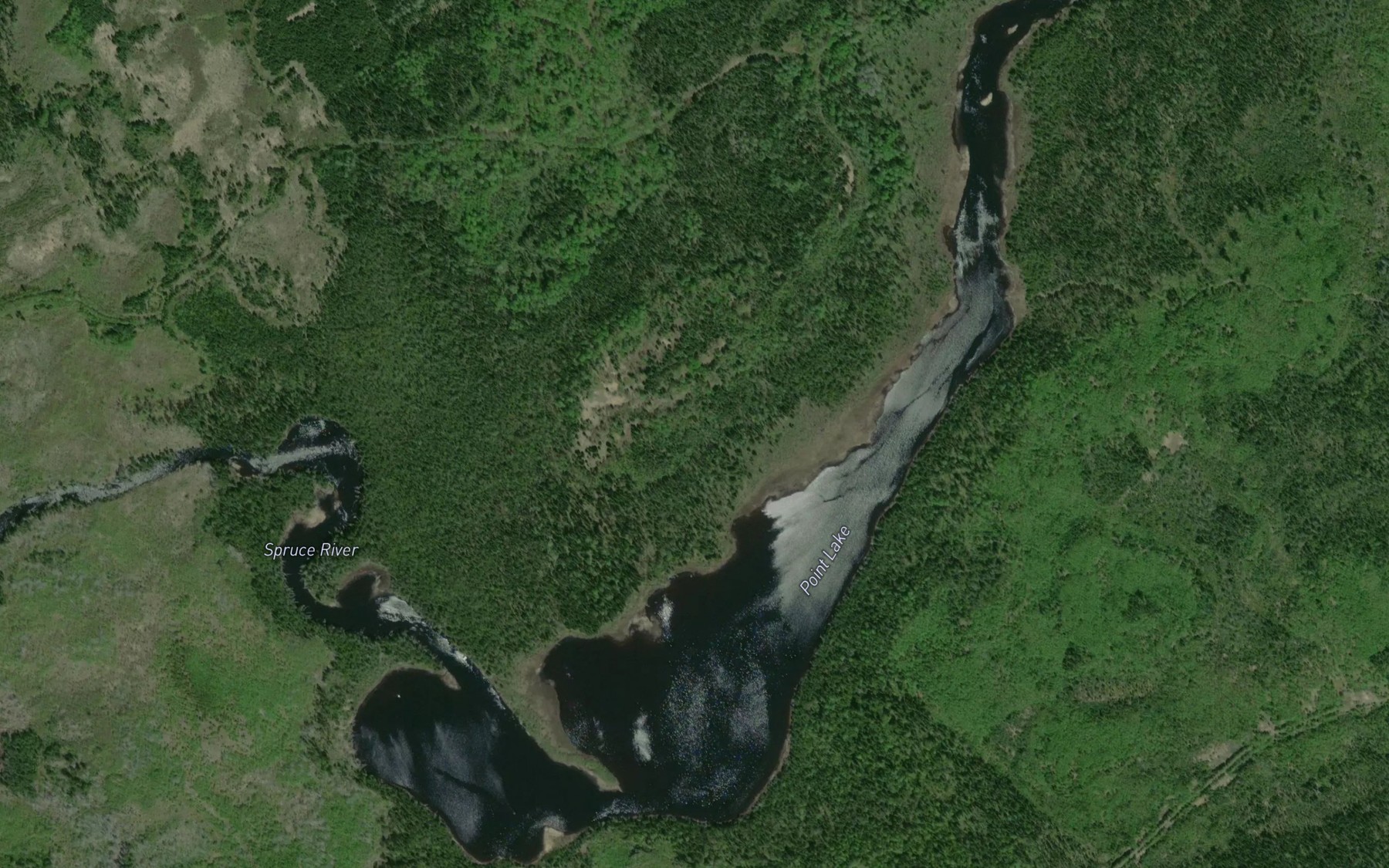 Satellite map of the Point Lake