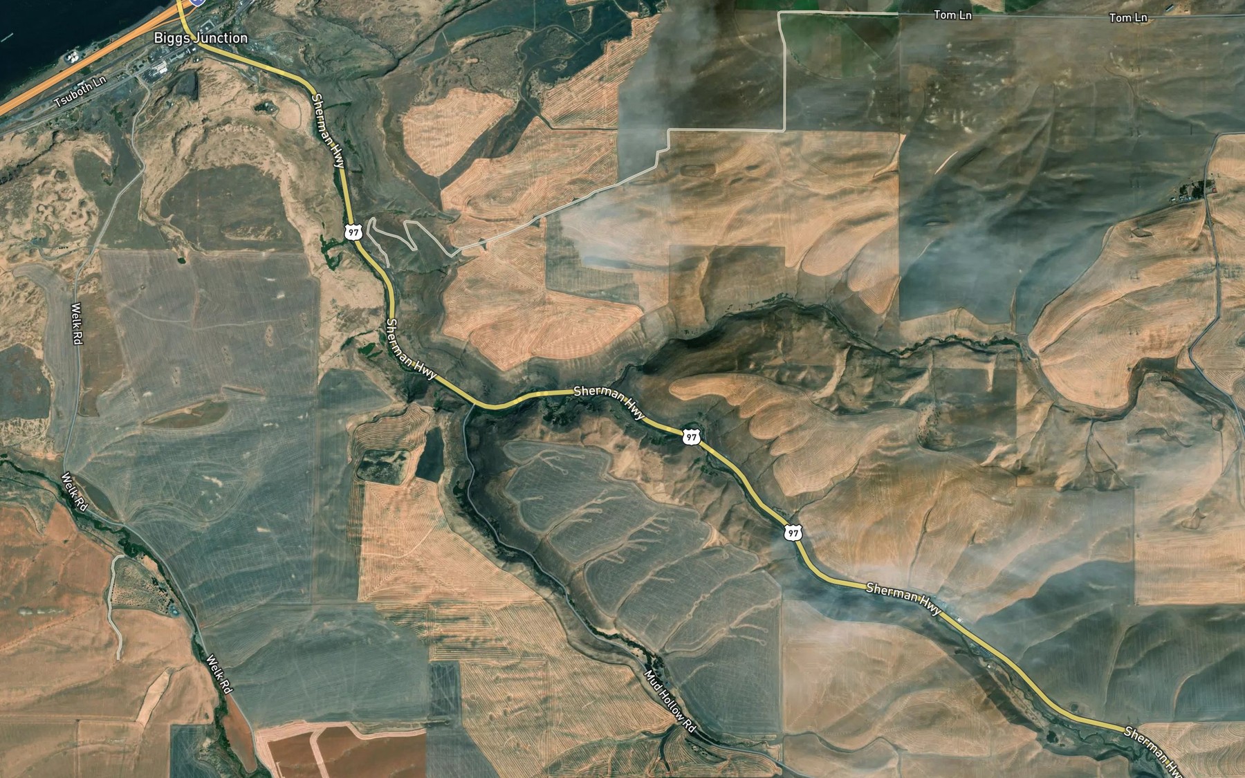 Satellite map of the China Hollow Creek