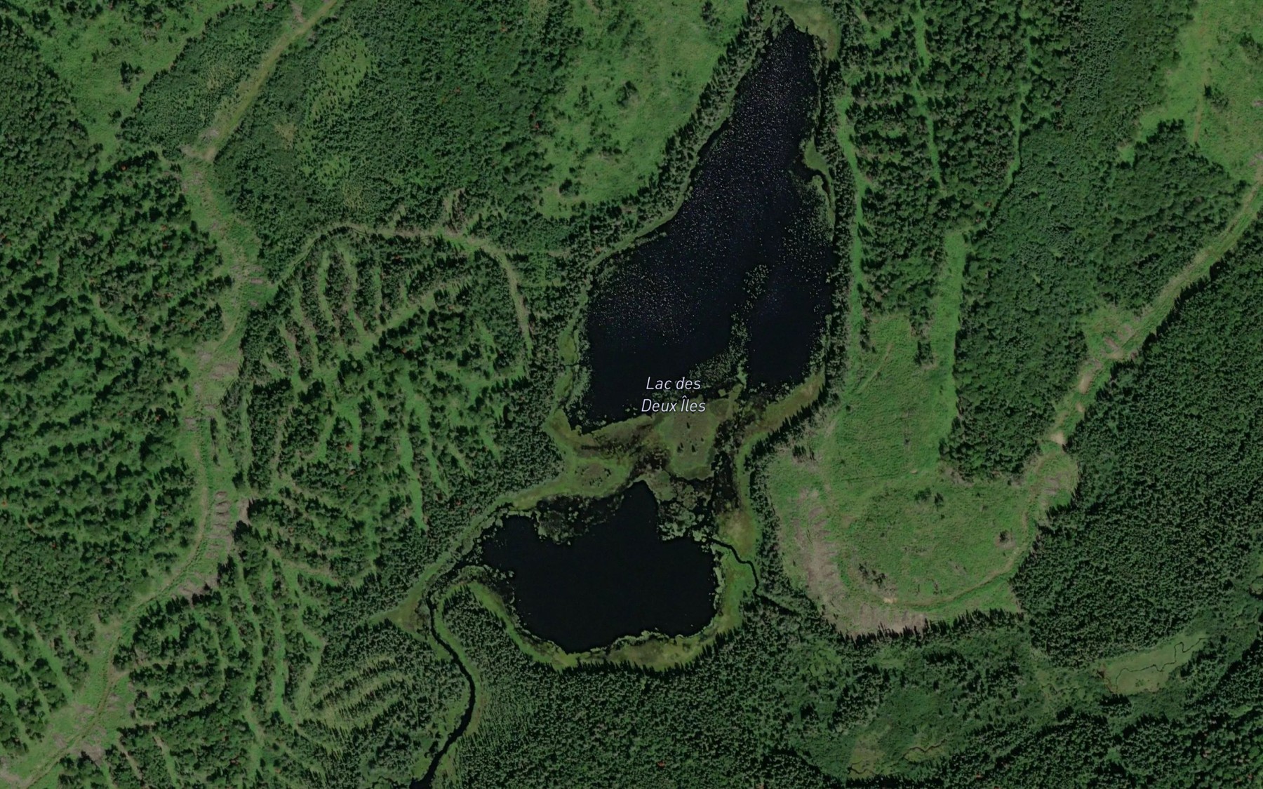 Satellite map of the Lac des Deux Iles