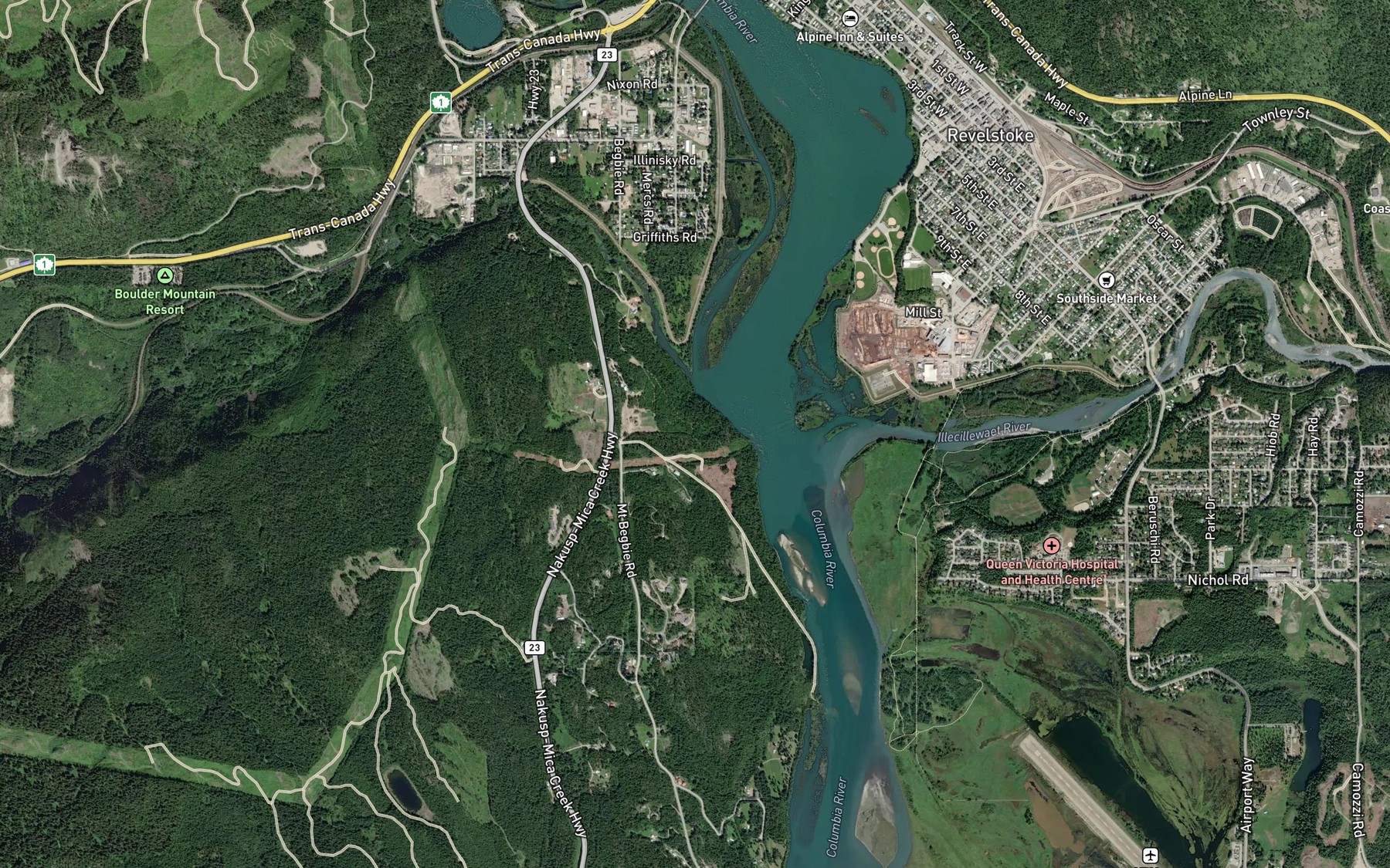 Satellite map of the Dolan Creek