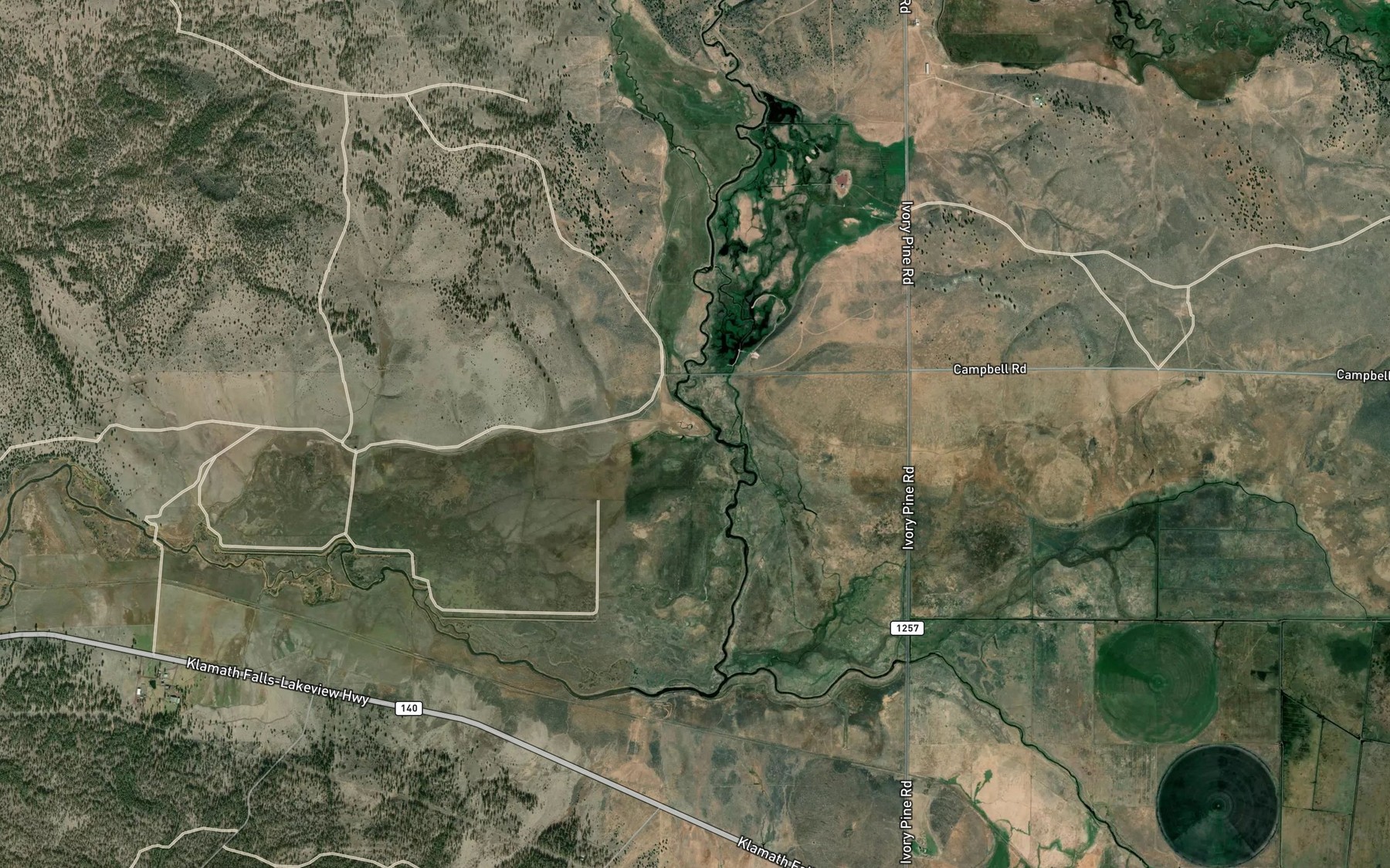 Satellite map of the Elder Ditch