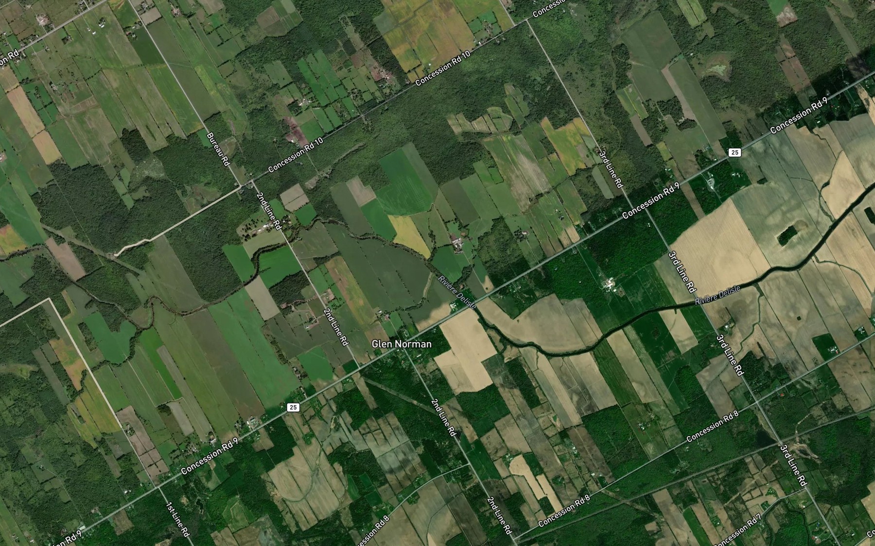 Satellite map of the Lundie Drain