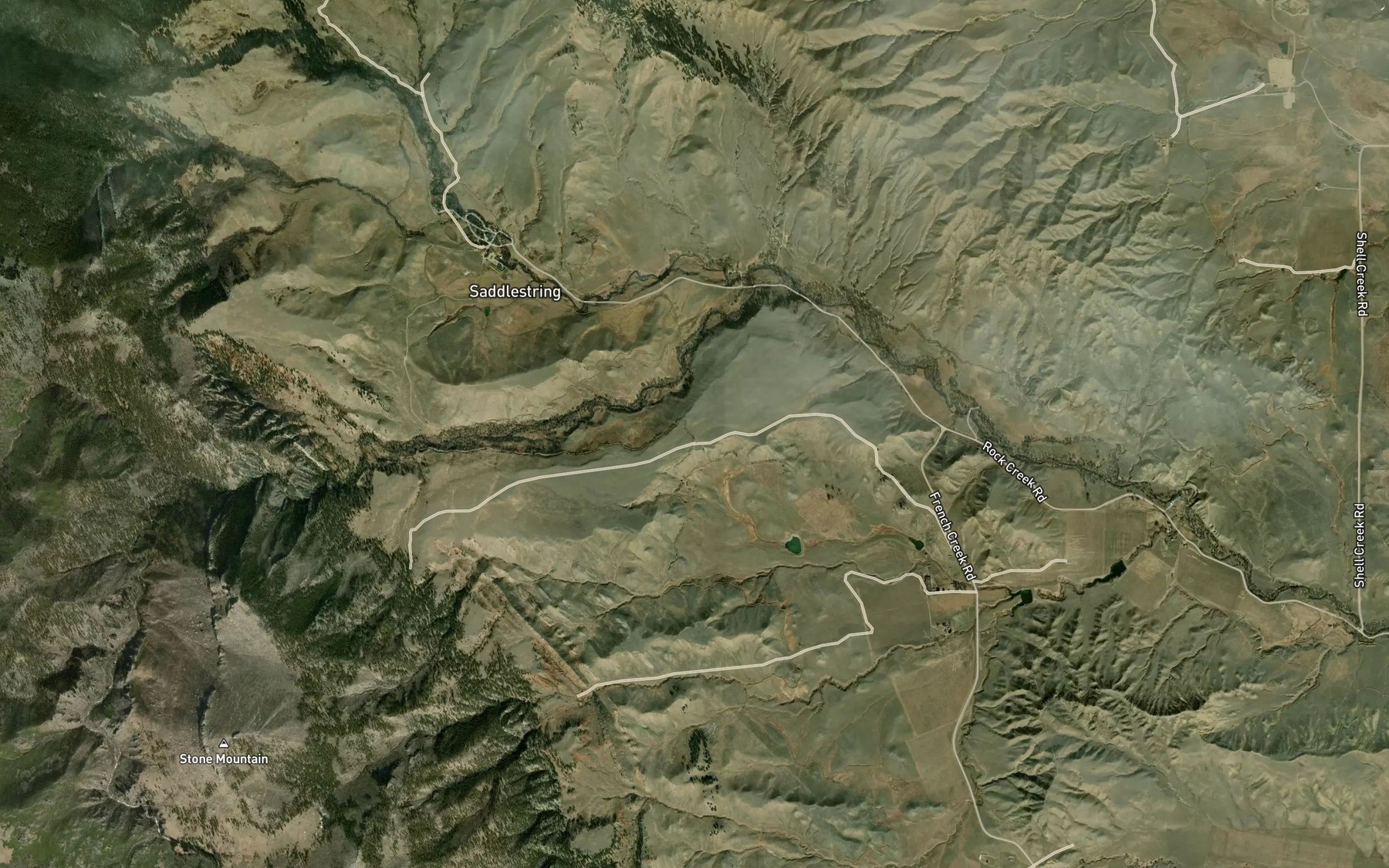 Satellite map of the Mowry Basin Ditch