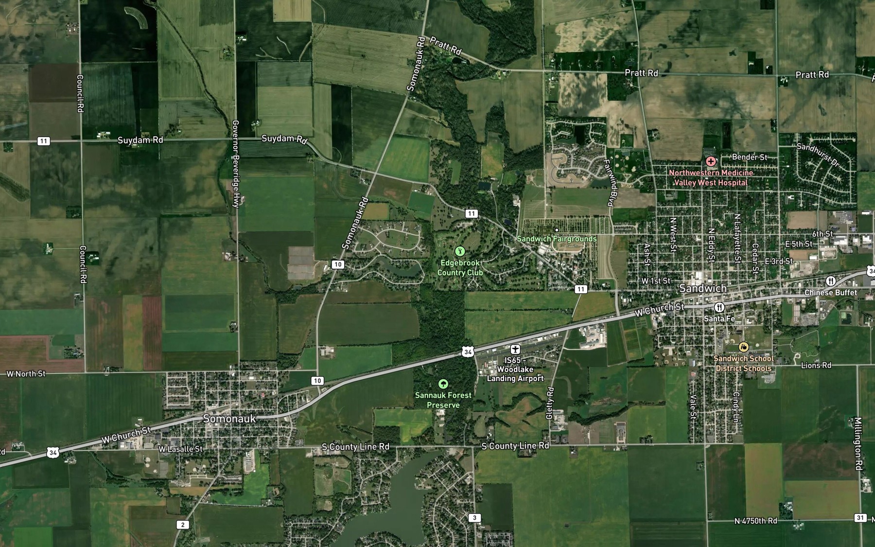 Satellite map of the Buck Branch