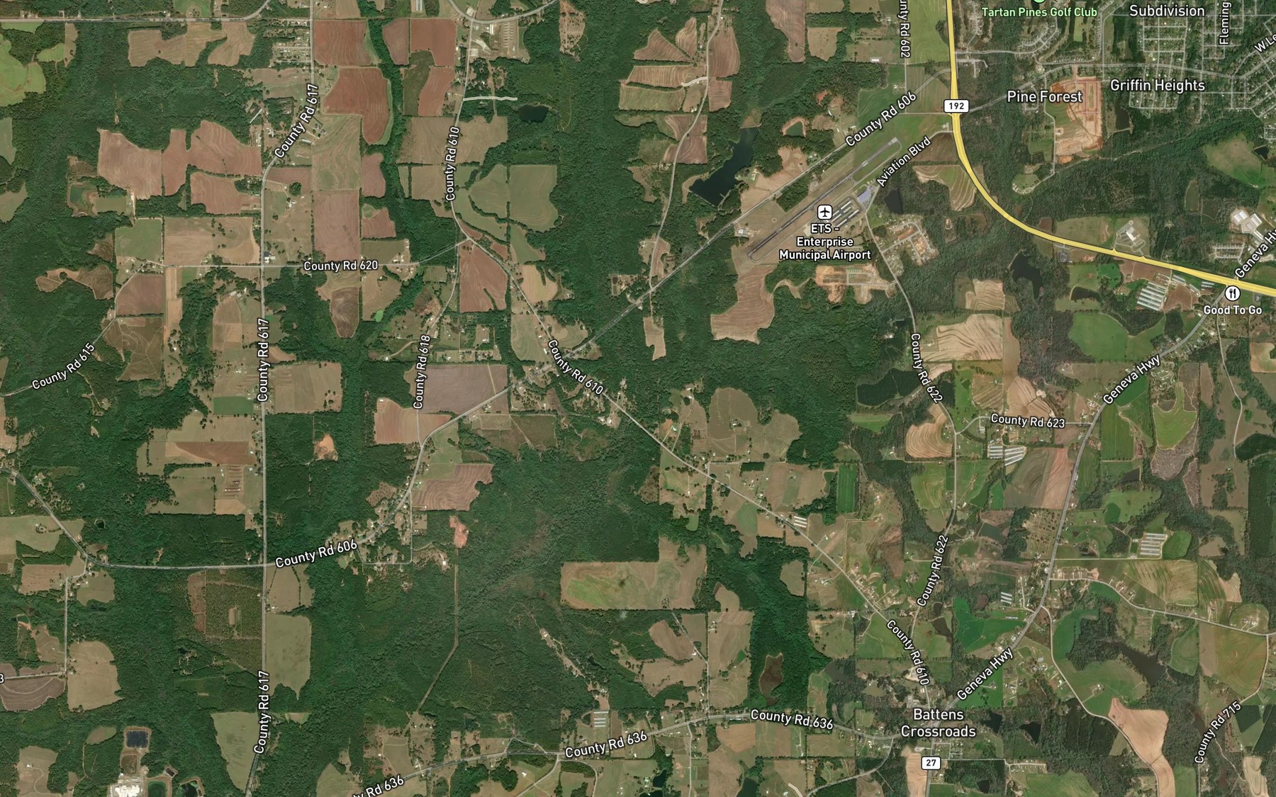 Satellite map of the Blanket Creek