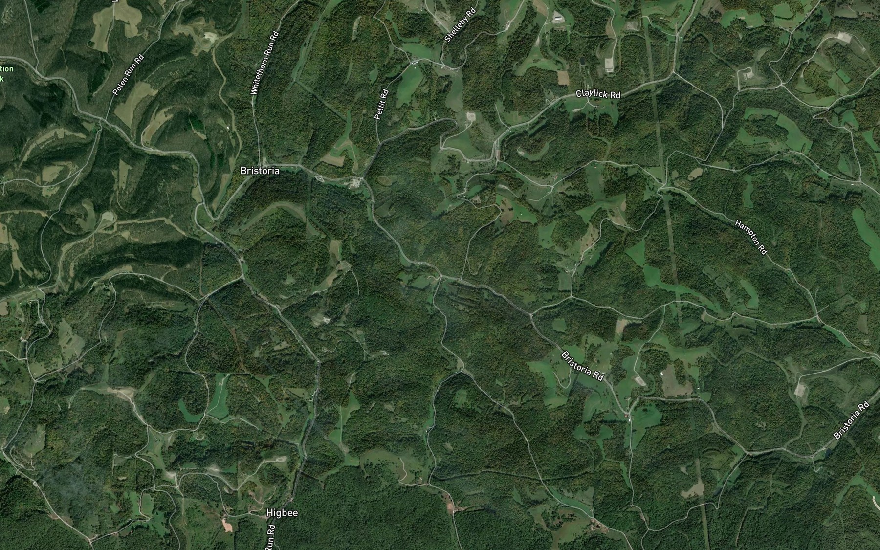 Satellite map of the Job Creek