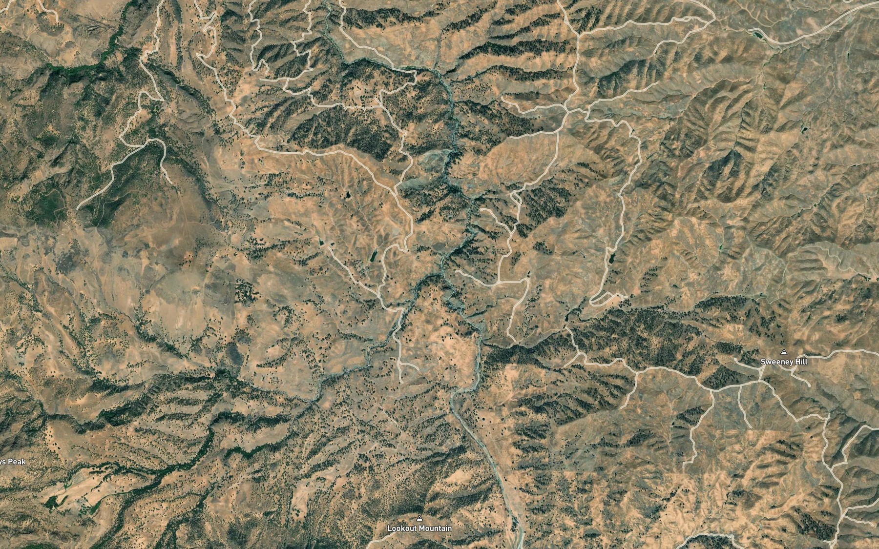 Satellite map of the Rincon Creek