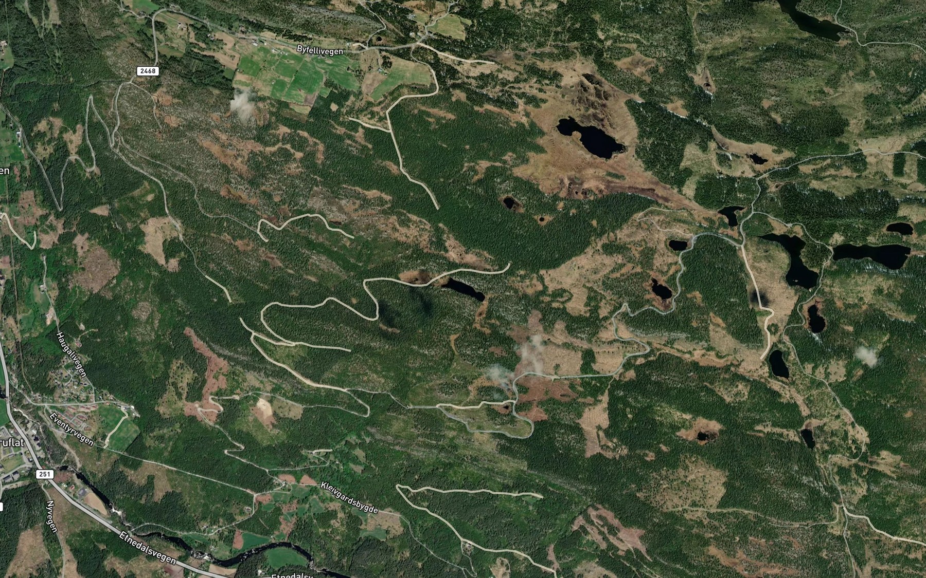 Satellite map of the Abortjernet