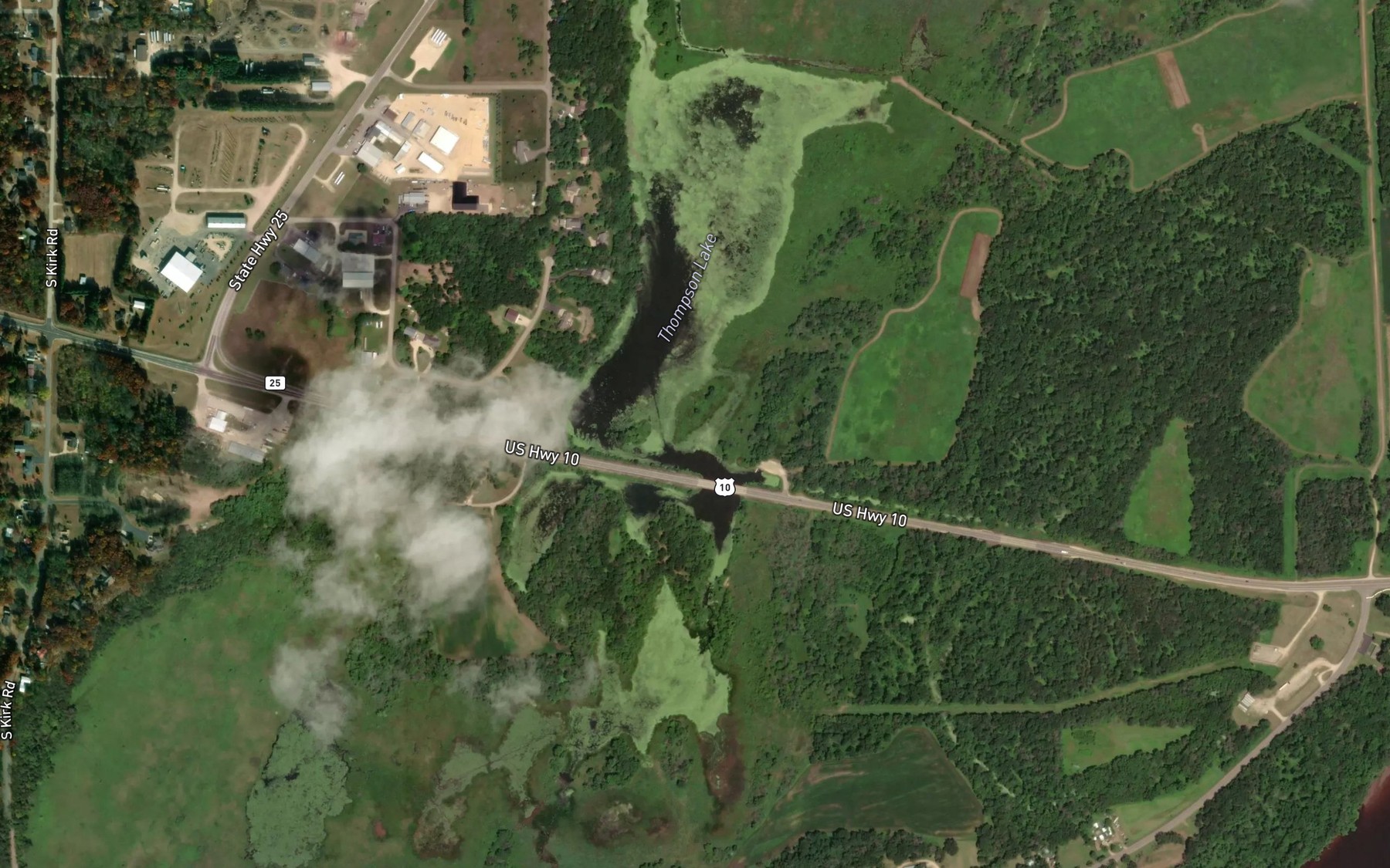 Satellite map of the Thompson Lake