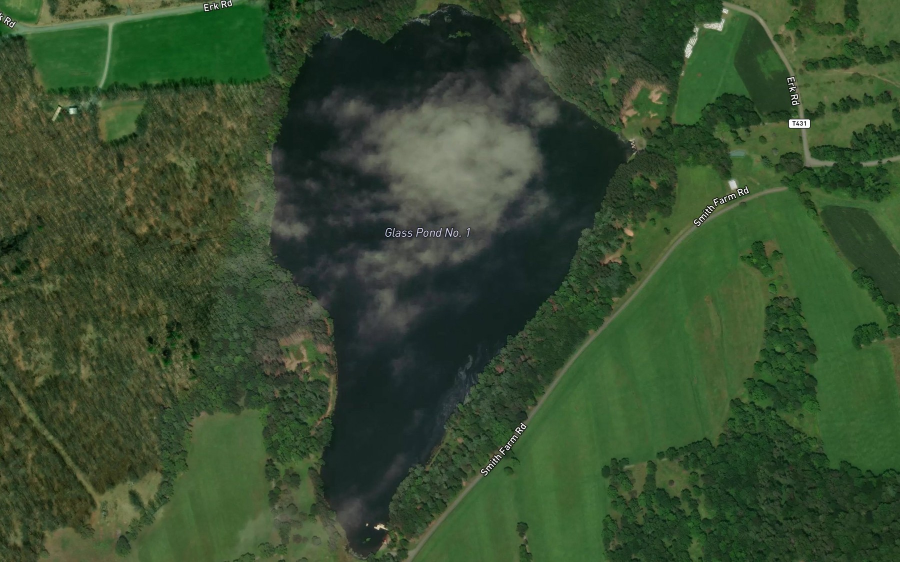 Satellite map of the Glass Pond Number One