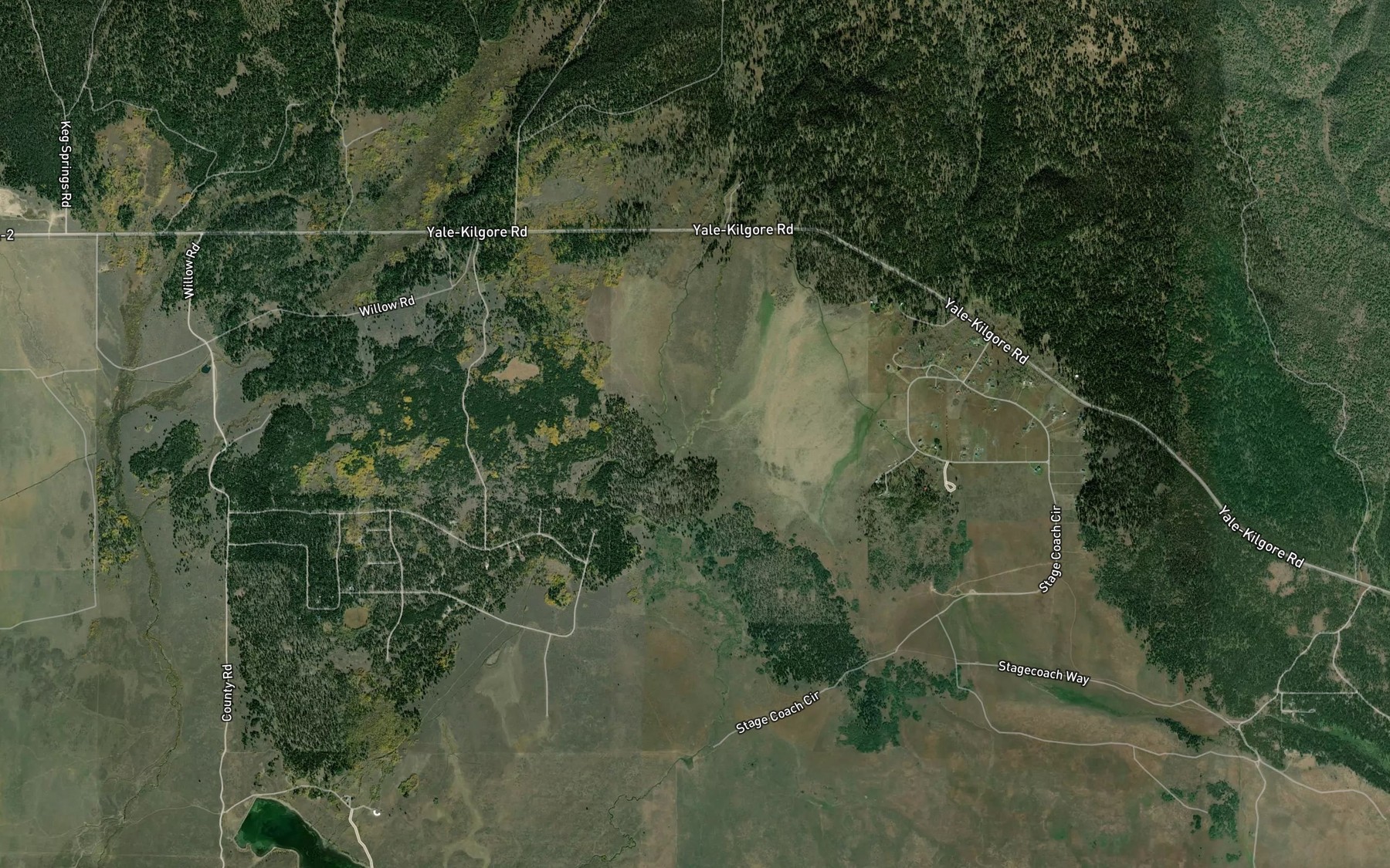 Satellite map of the Bunkhouse Creek