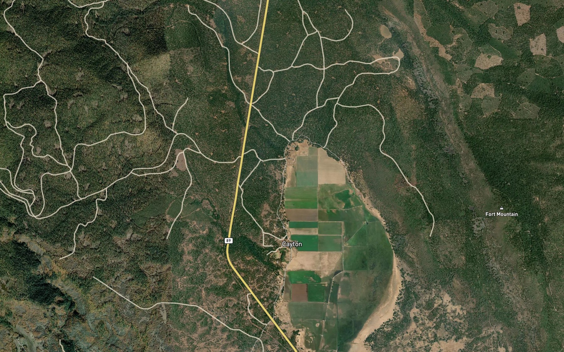 Satellite map of the Ditch Creek