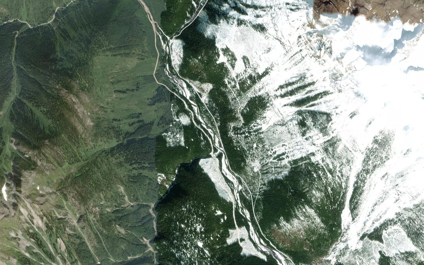 Satellite map of the Stevens Creek