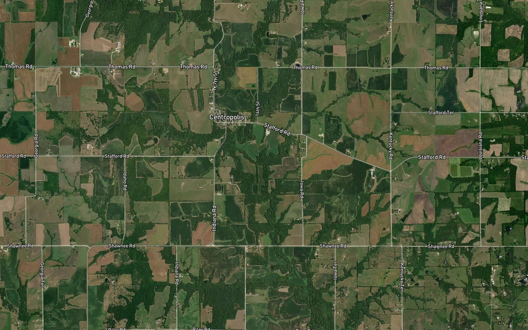 Satellite map of the Minneola Creek