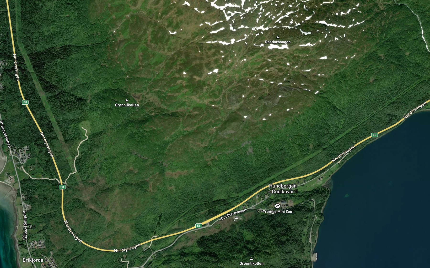 Satellite map of the Skreddalselva
