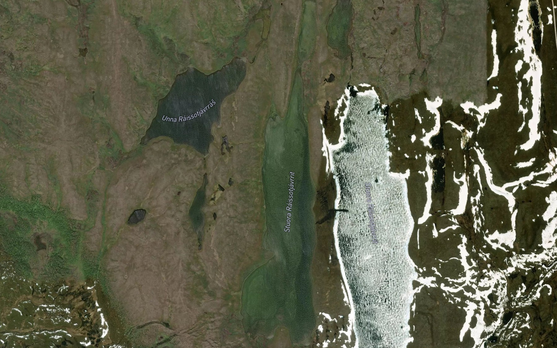 Satellite map of the Stuora Raissotjavrrit