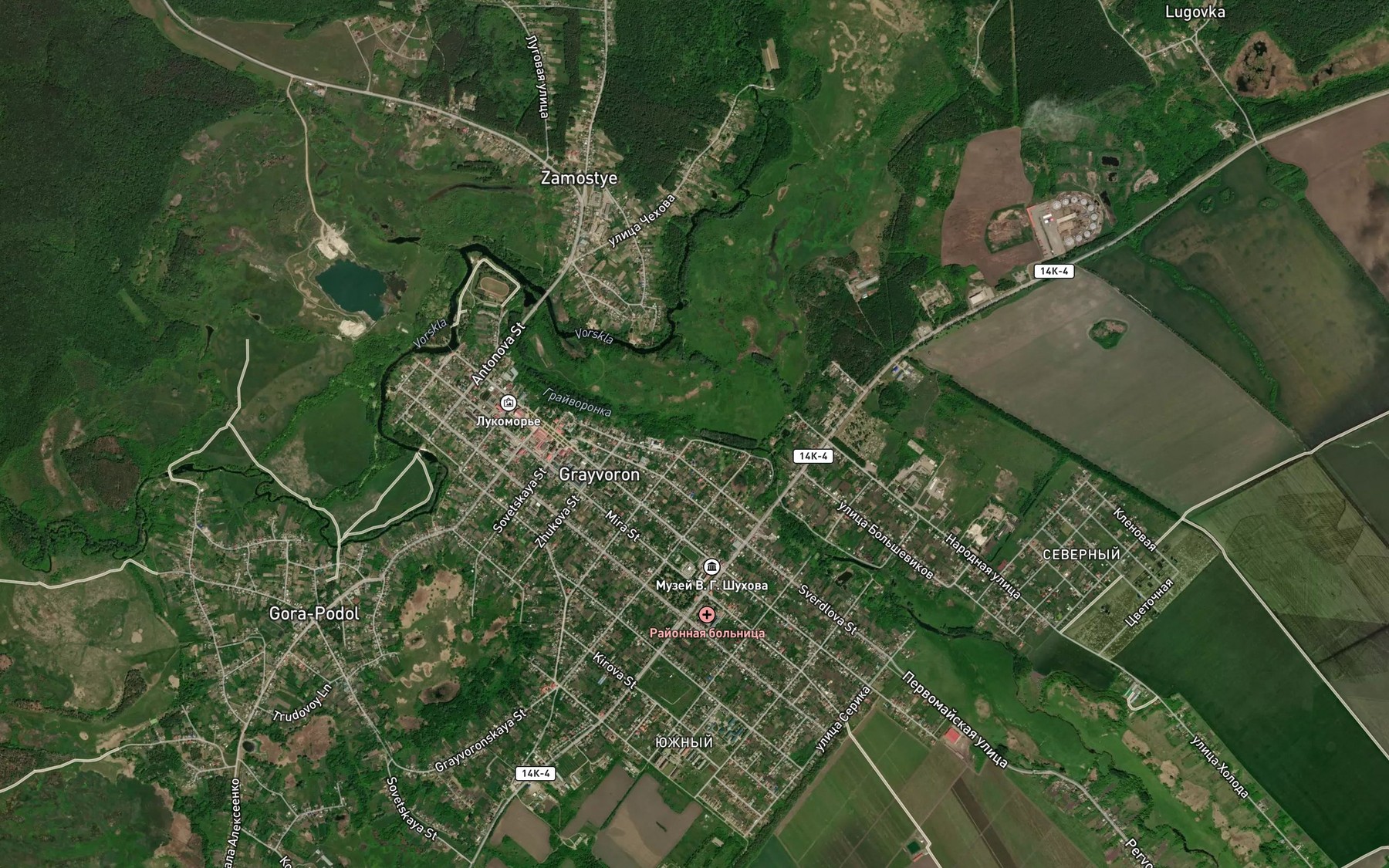 Satellite map of the Hraivoronka