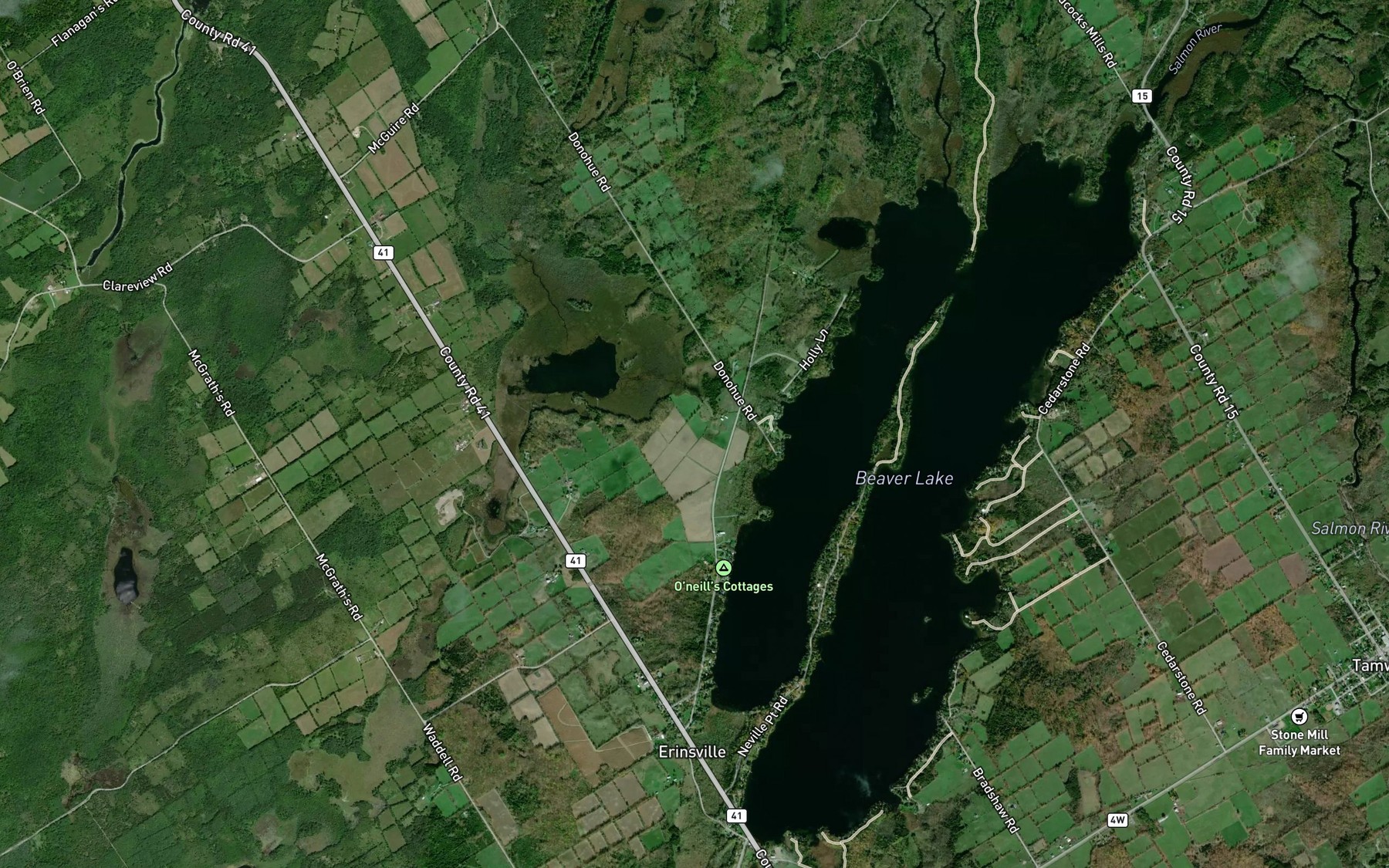 Satellite map of the Hooleys Creek