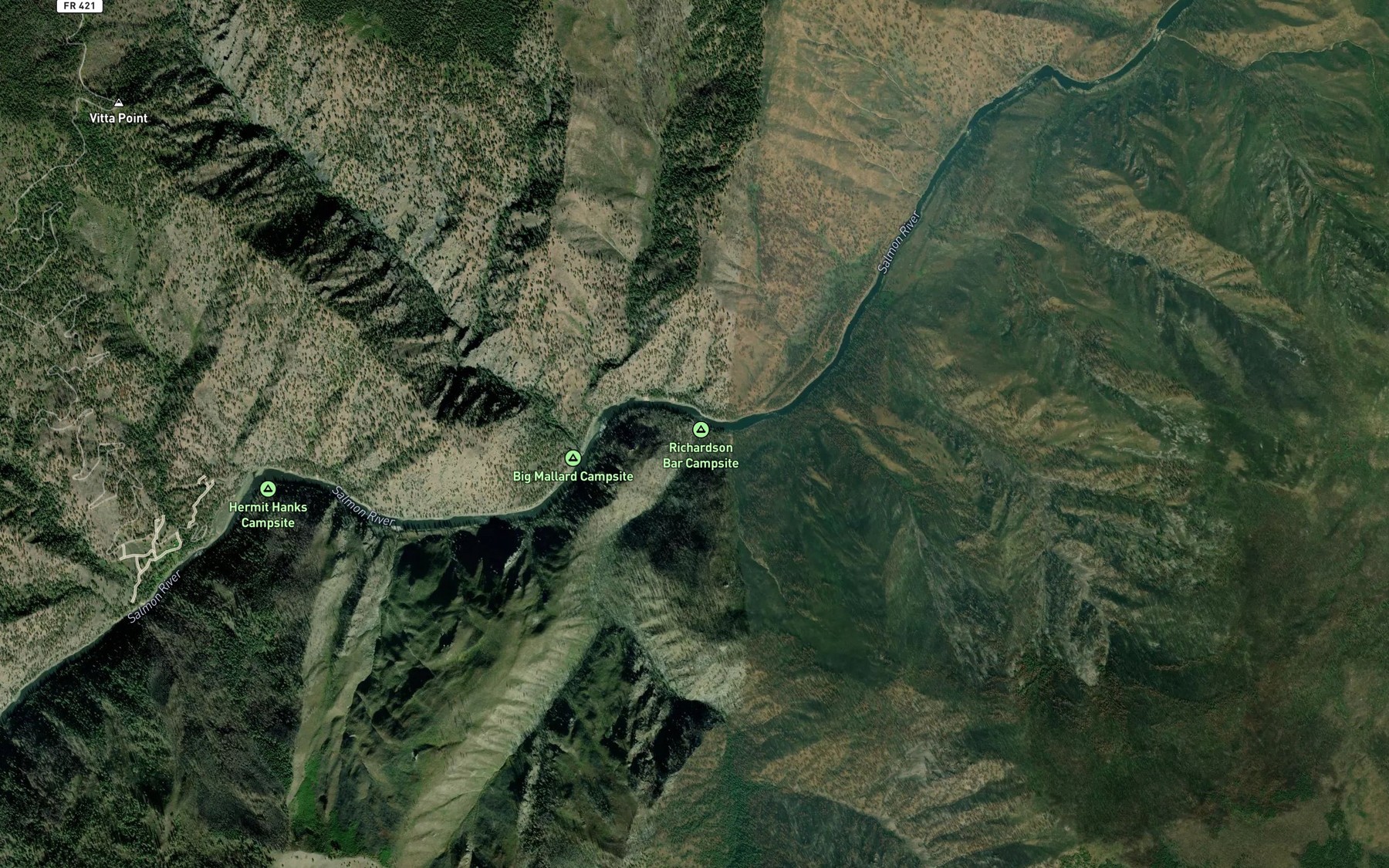 Satellite map of the Richardson Creek