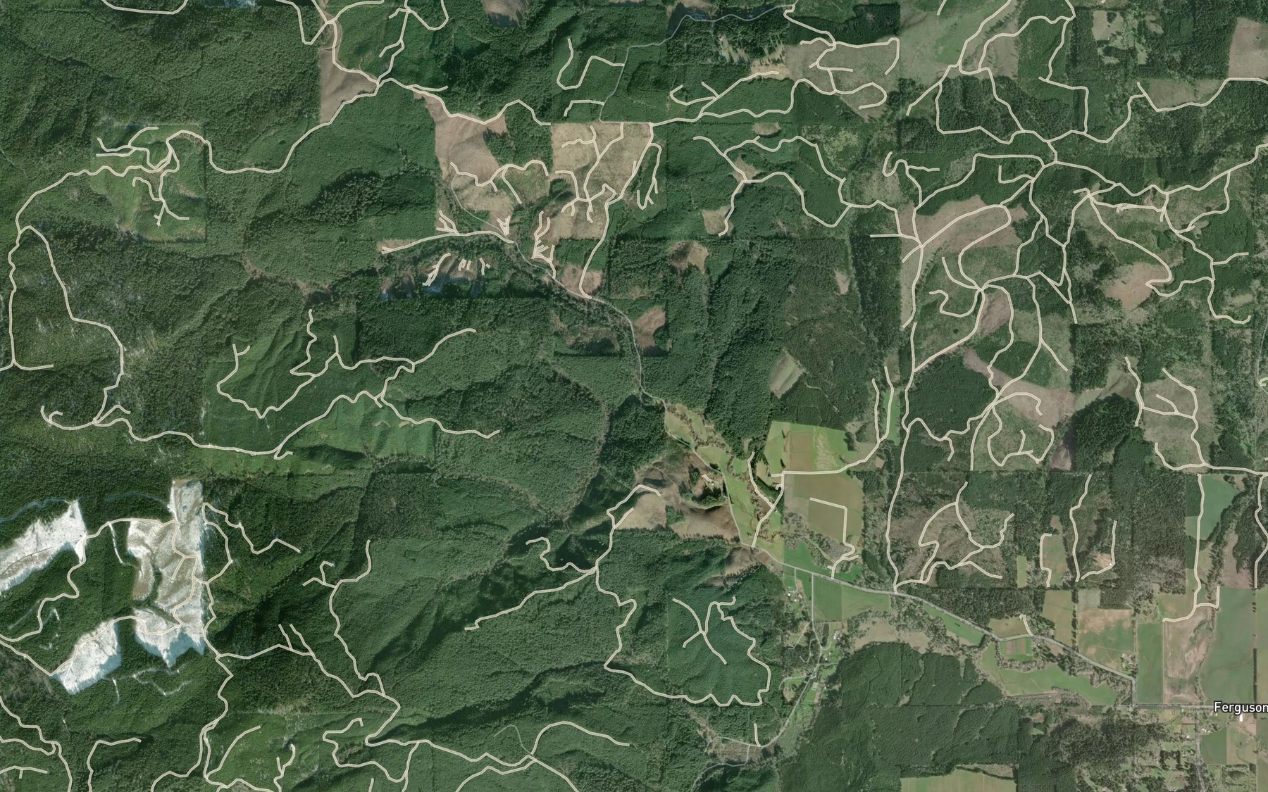 Satellite map of the Davidson Creek