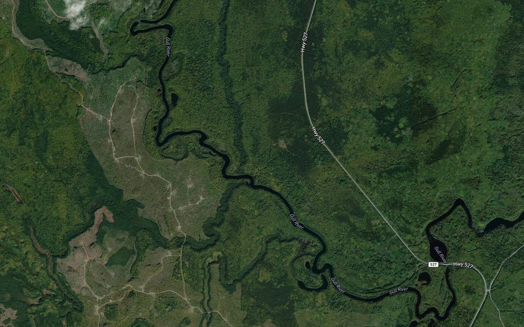 Satellite map of the Drunk Creek