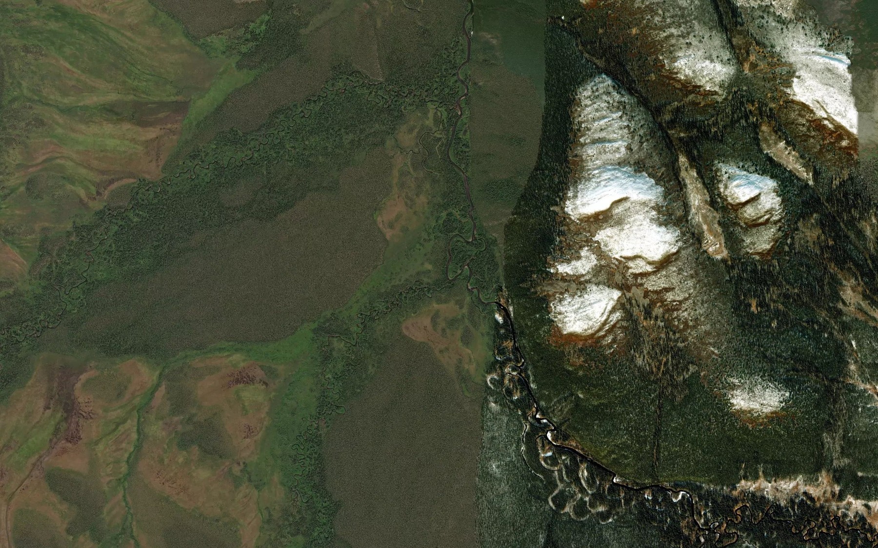 Satellite map of the Weasel Creek