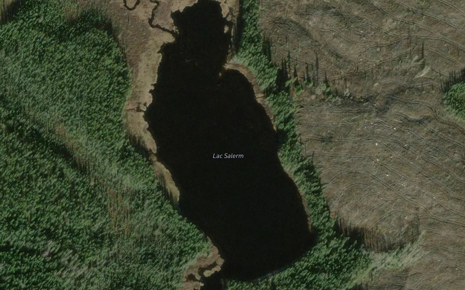 Satellite map of the Lac Salerm