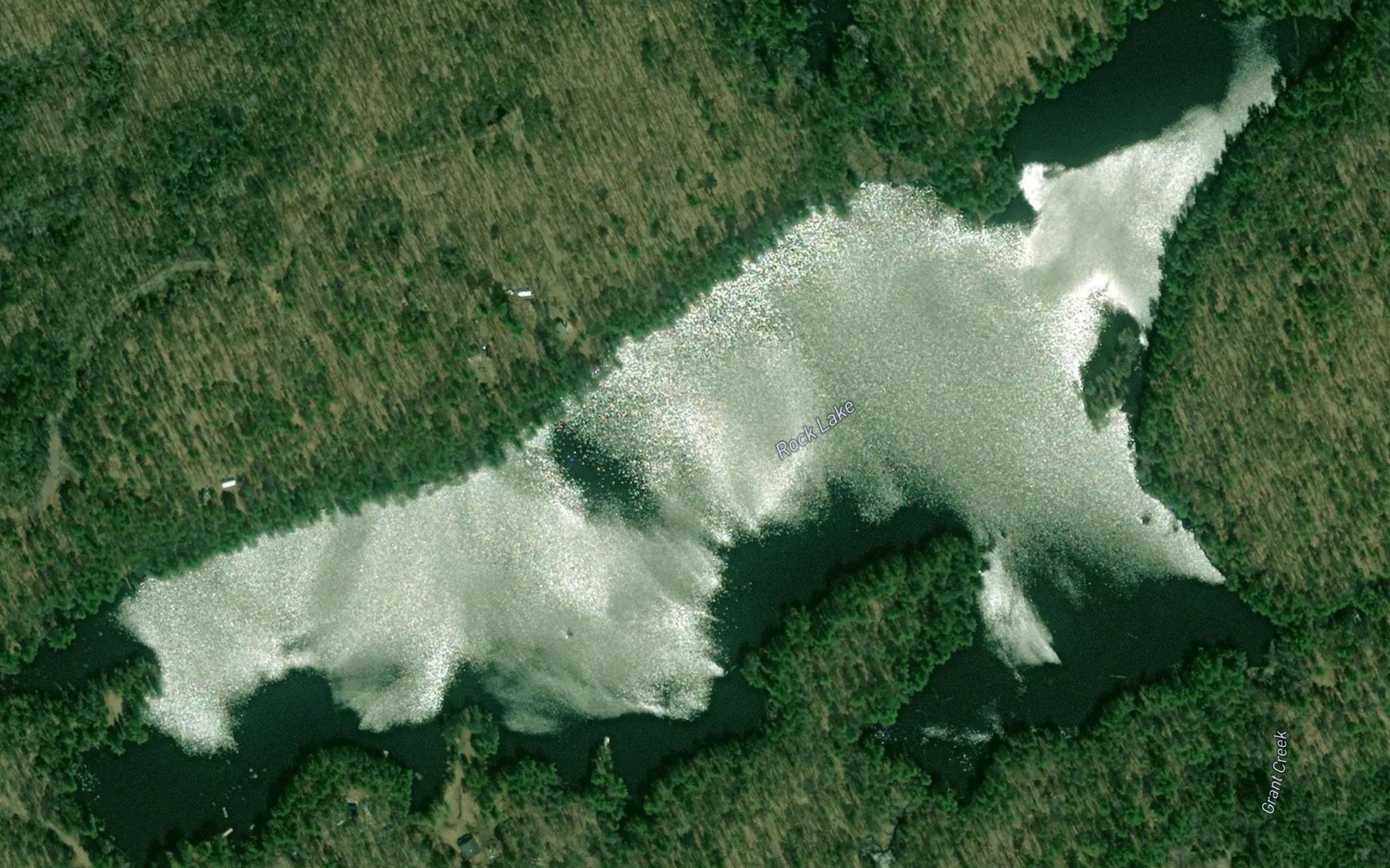 Satellite map of the Rock Lake