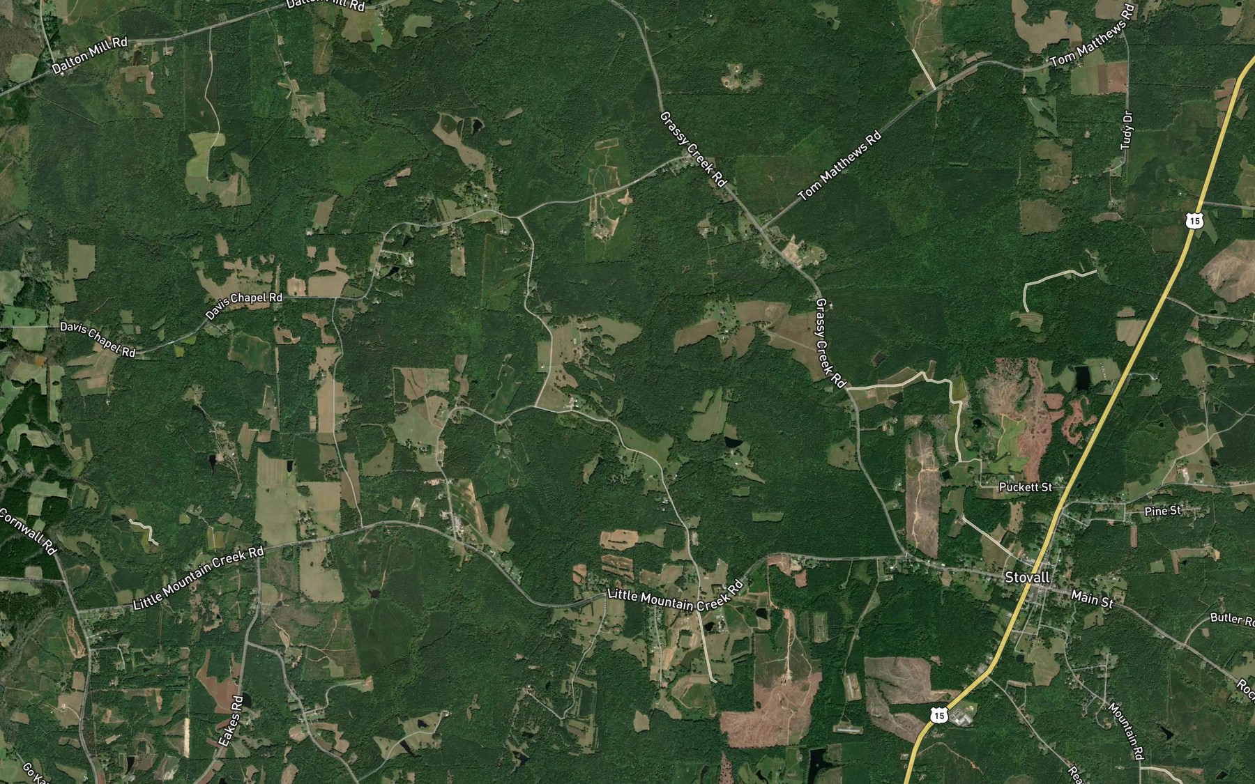 Satellite map of the Graham Branch