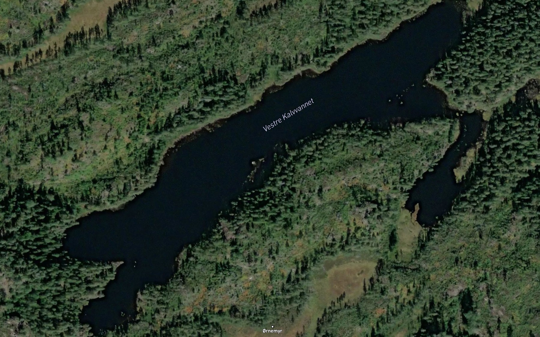 Satellite map of the Kalvvatnet,vestre