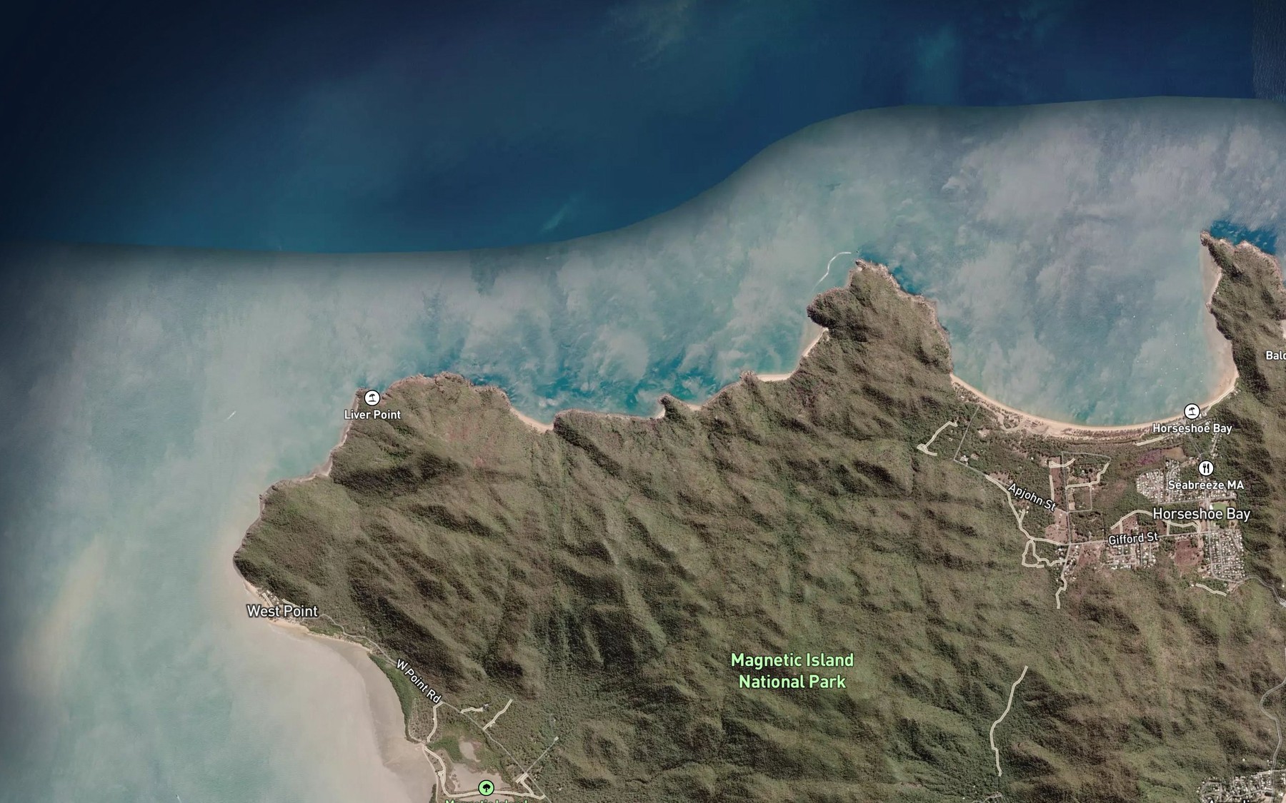 Satellite map of the Wilson Bay