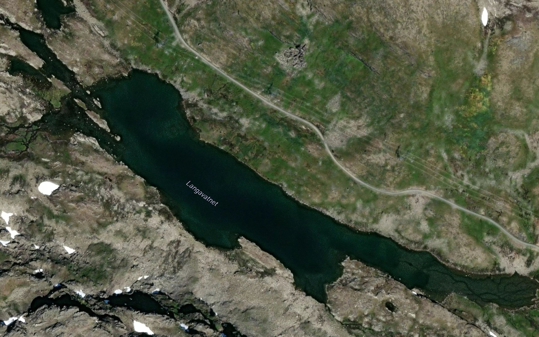 Satellite map of the Langavatnet