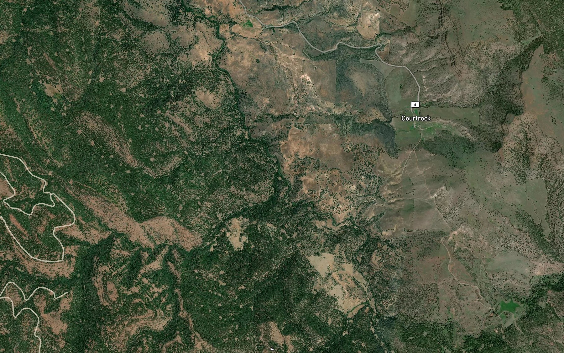 Satellite map of the Cougar Creek