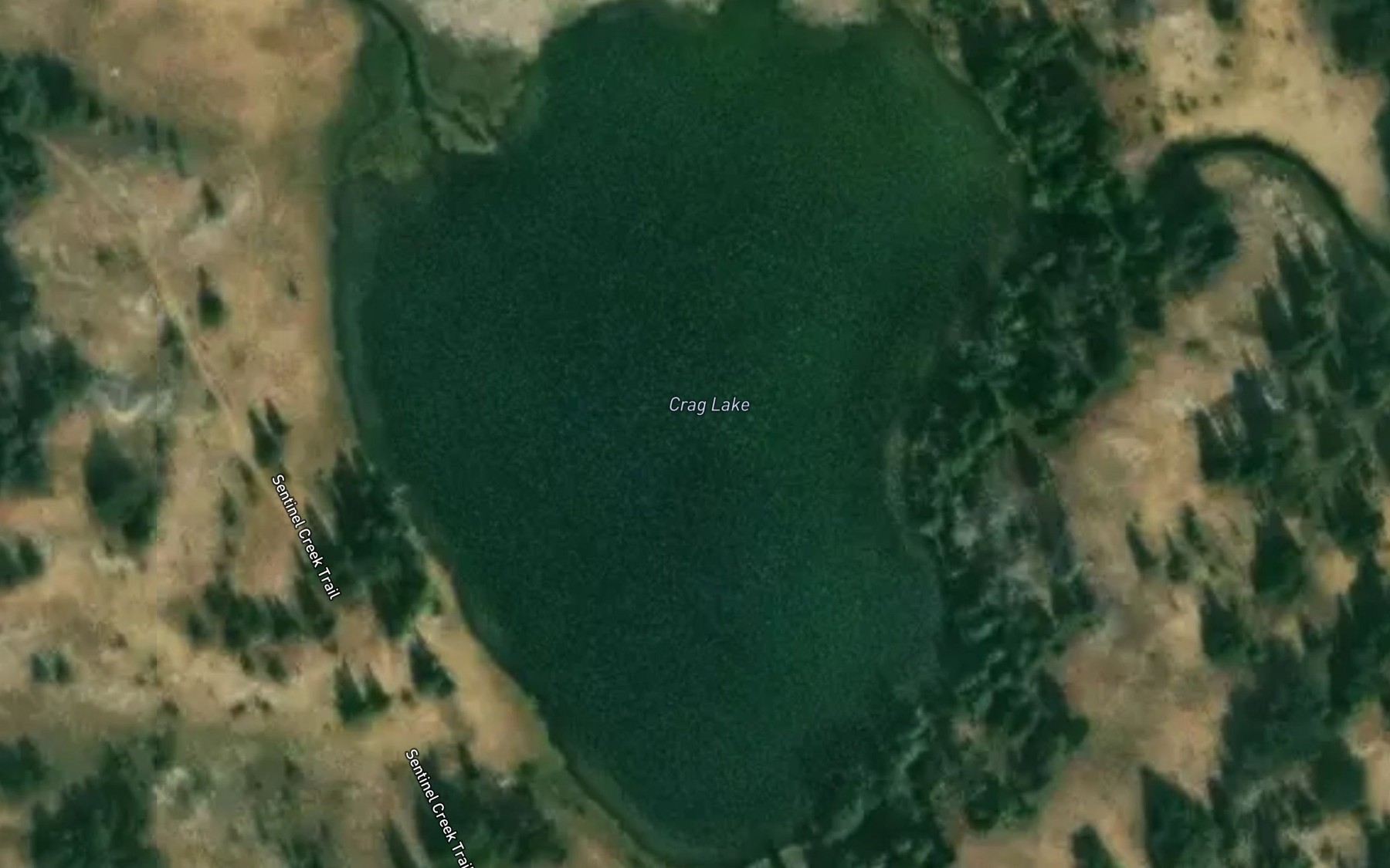 Satellite map of the Crag Lake