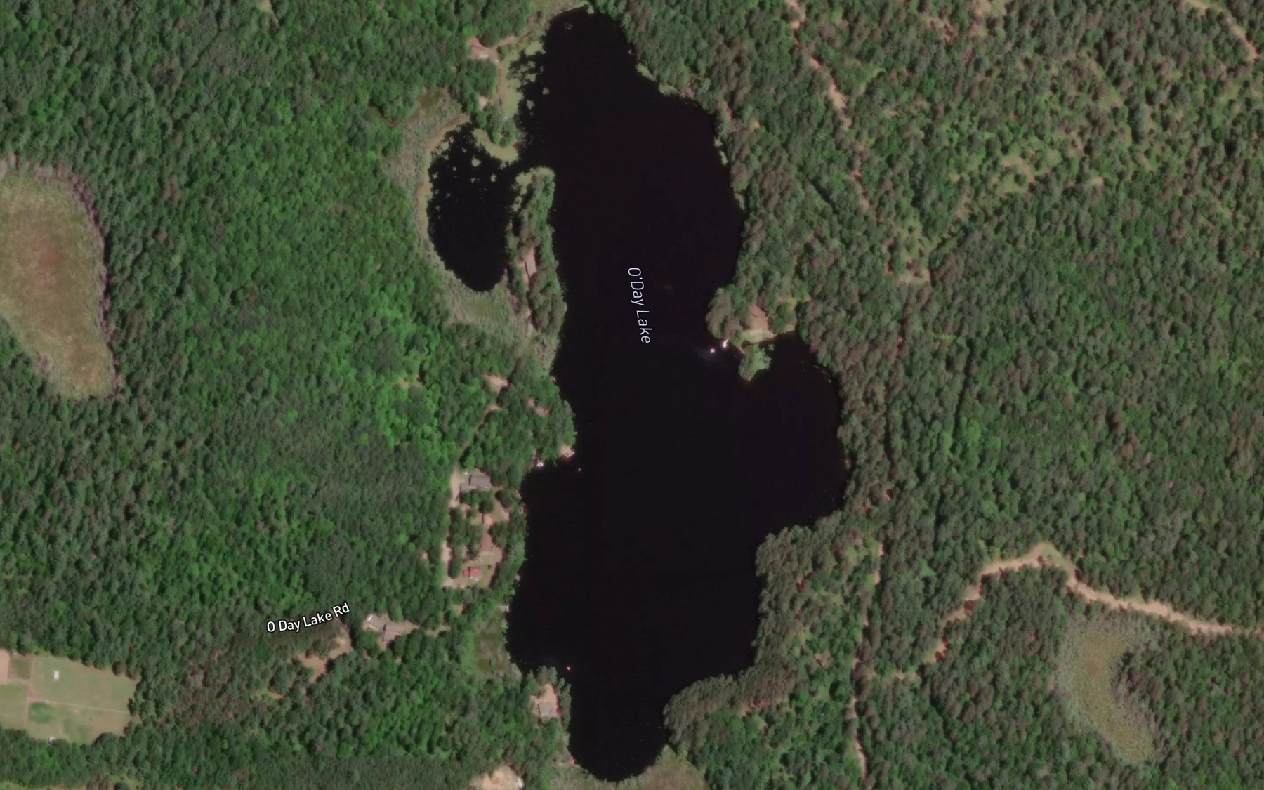 Satellite map of the O'Day Lake