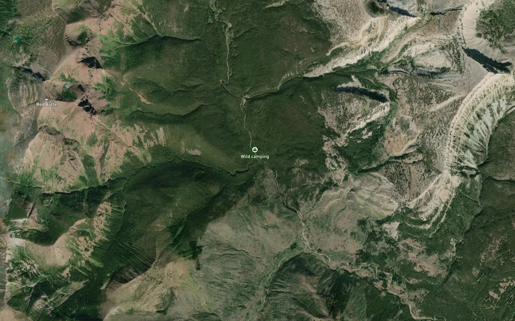 Satellite map of the Indian Creek