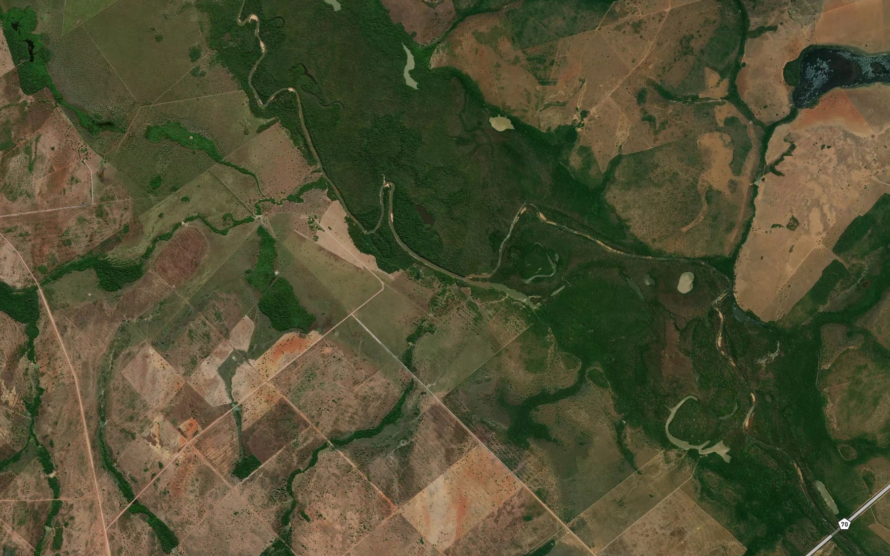 Satellite map of the Corrego Tucum