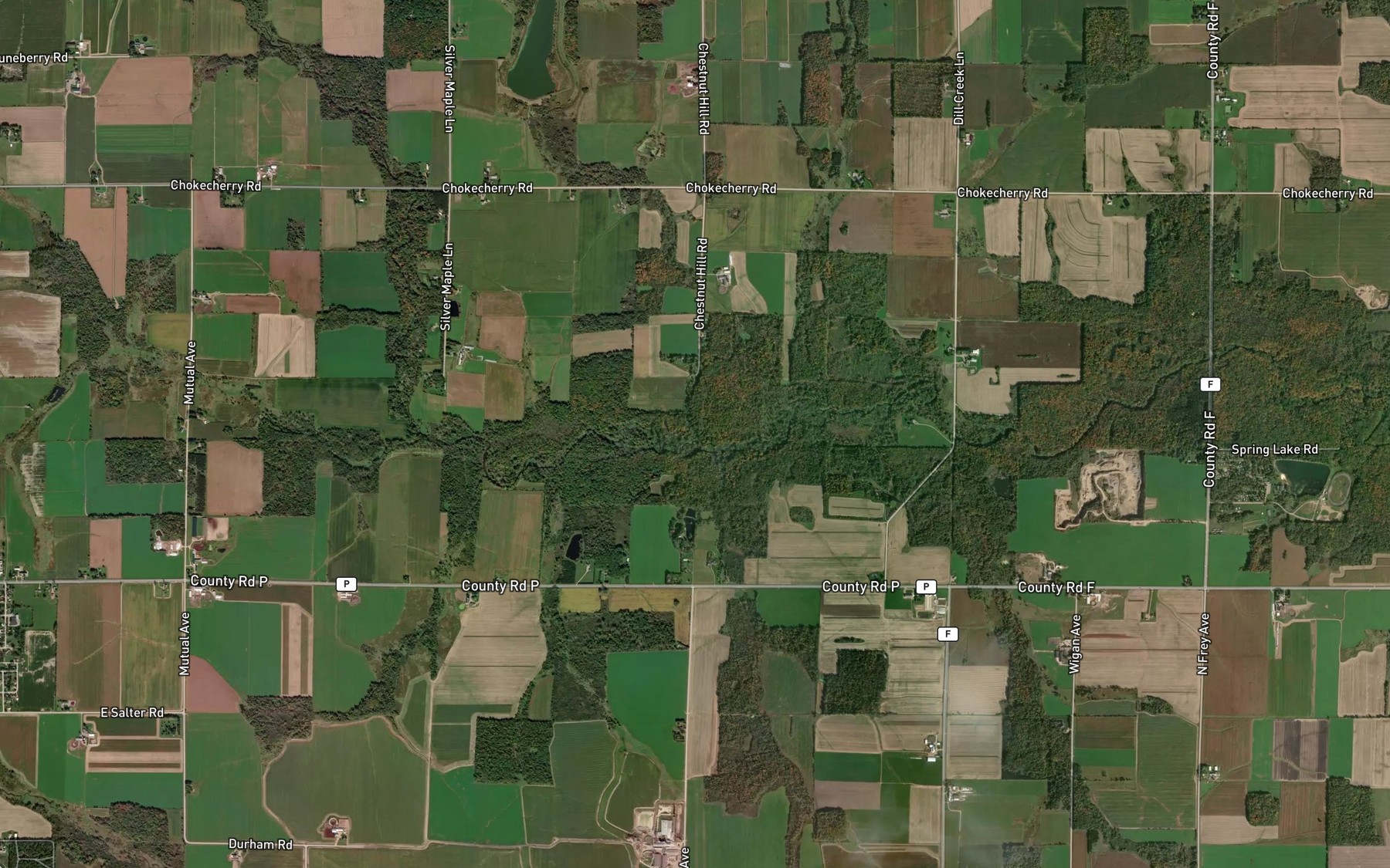 Satellite map of the Winding Creek